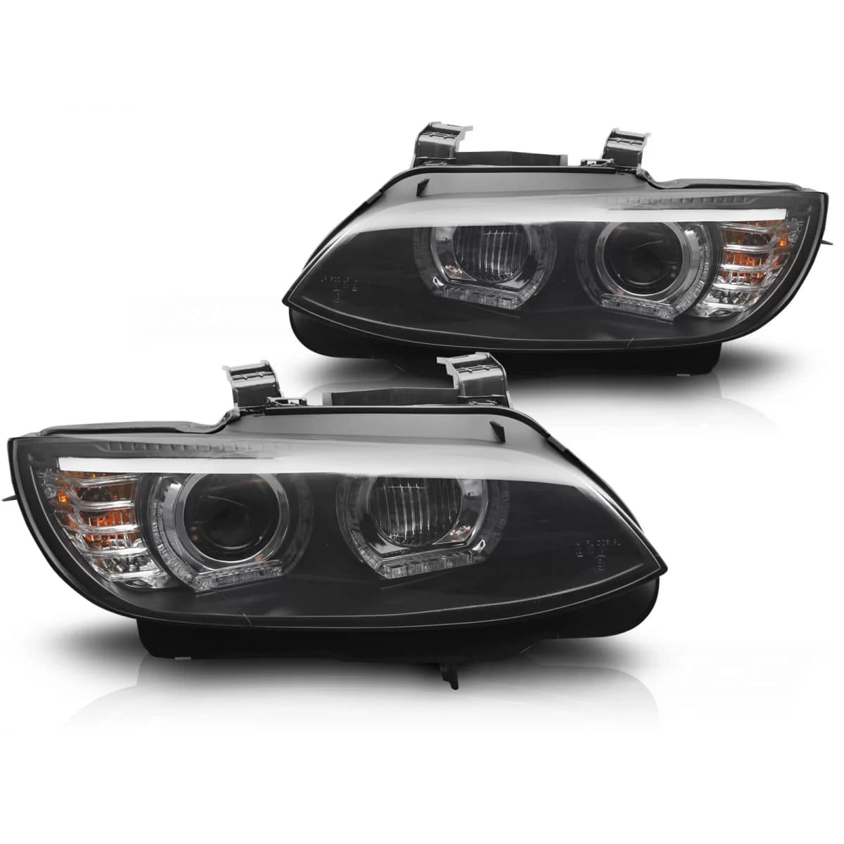 XENON HEADLIGHTS YELLOW LED BLACK DRL fits BMW E92 / E93 06-10