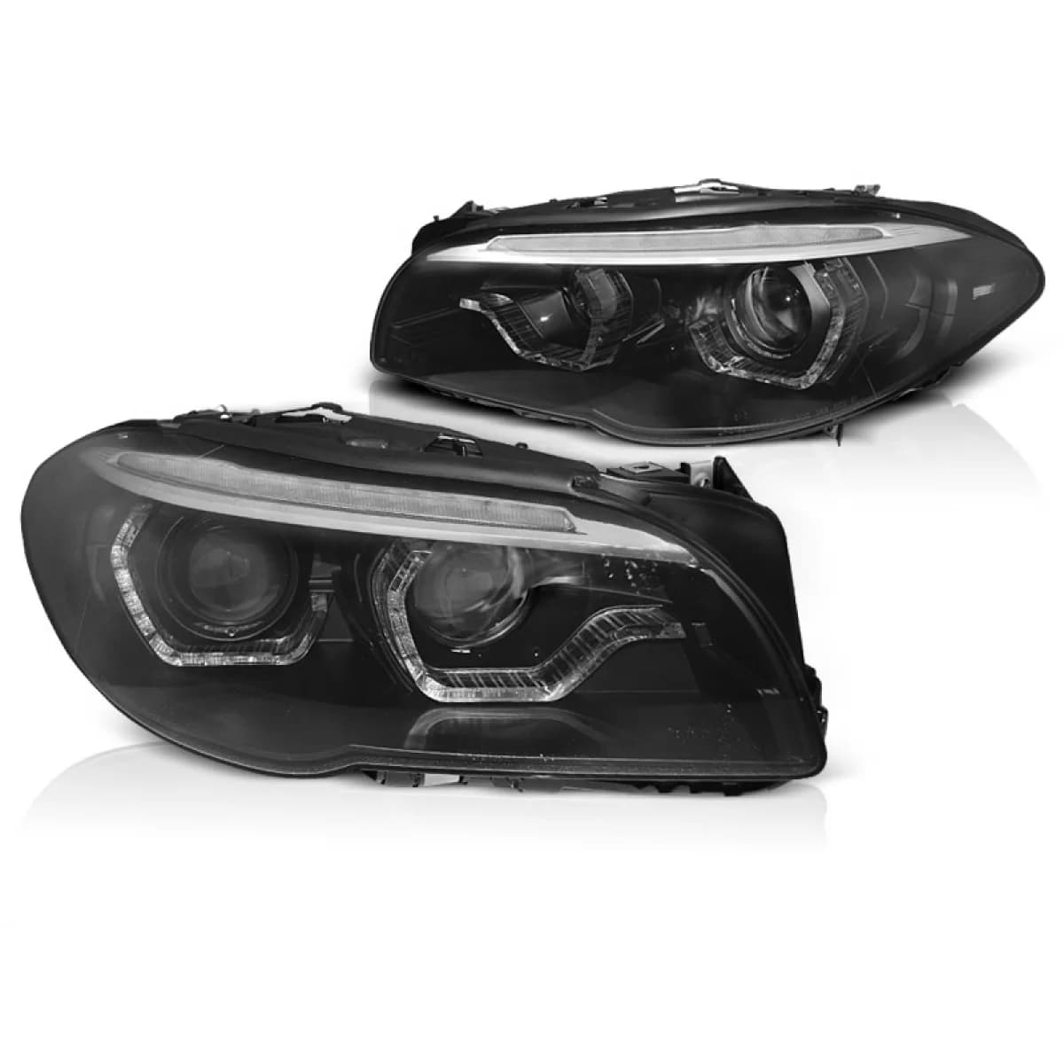 XENON HEADLIGHTS ANGEL EYES LED DRL BLACK SEQ fits BMW F10/F11 LCI 13-16