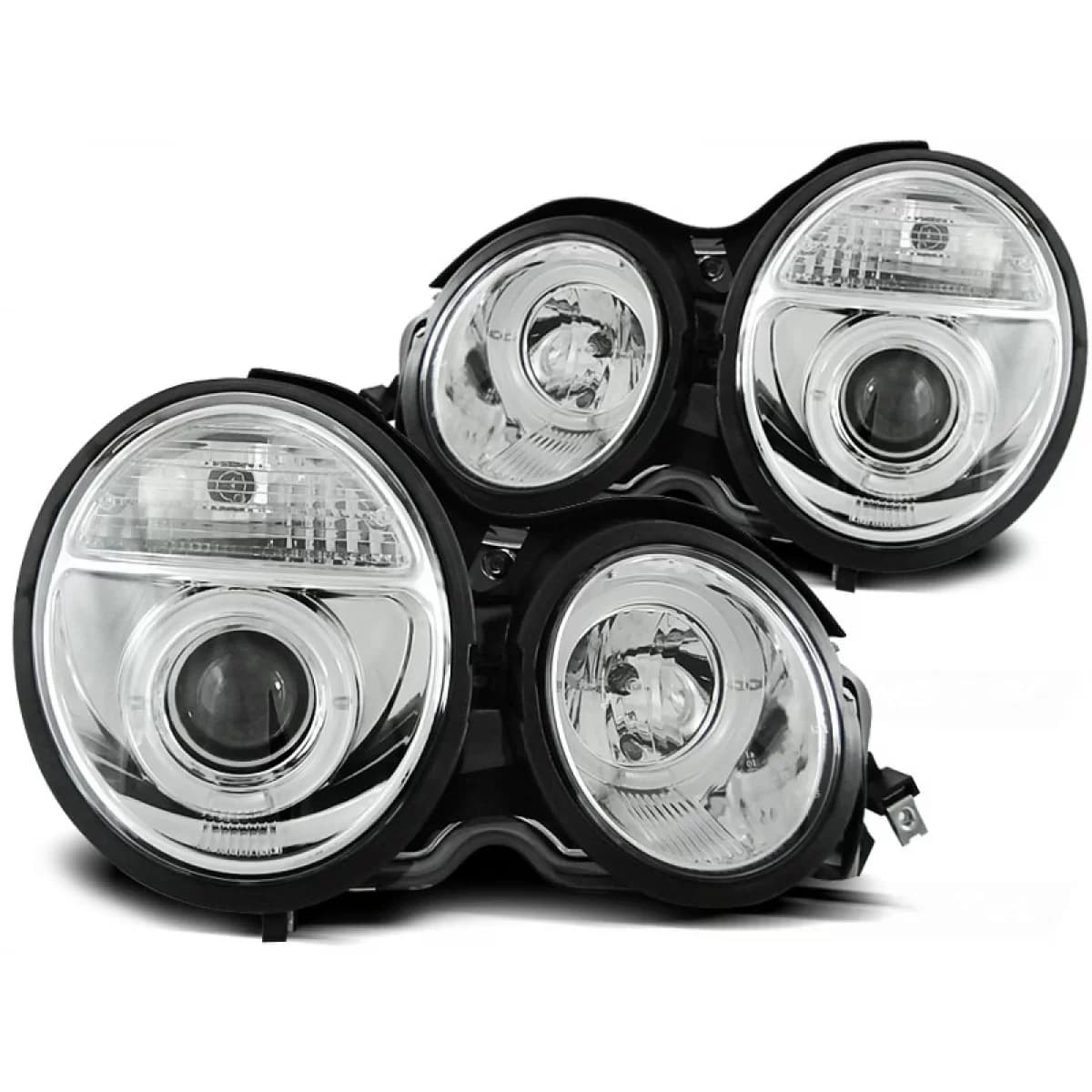 HEADLIGHTS ANGEL EYES CHROME fits MERCEDES W210 E-KLASA 95-05.99