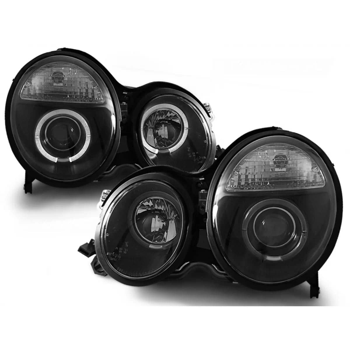 HEADLIGHTS ANGEL EYES BLACK fits MERCEDES W210 E-KLASA 06.99-02