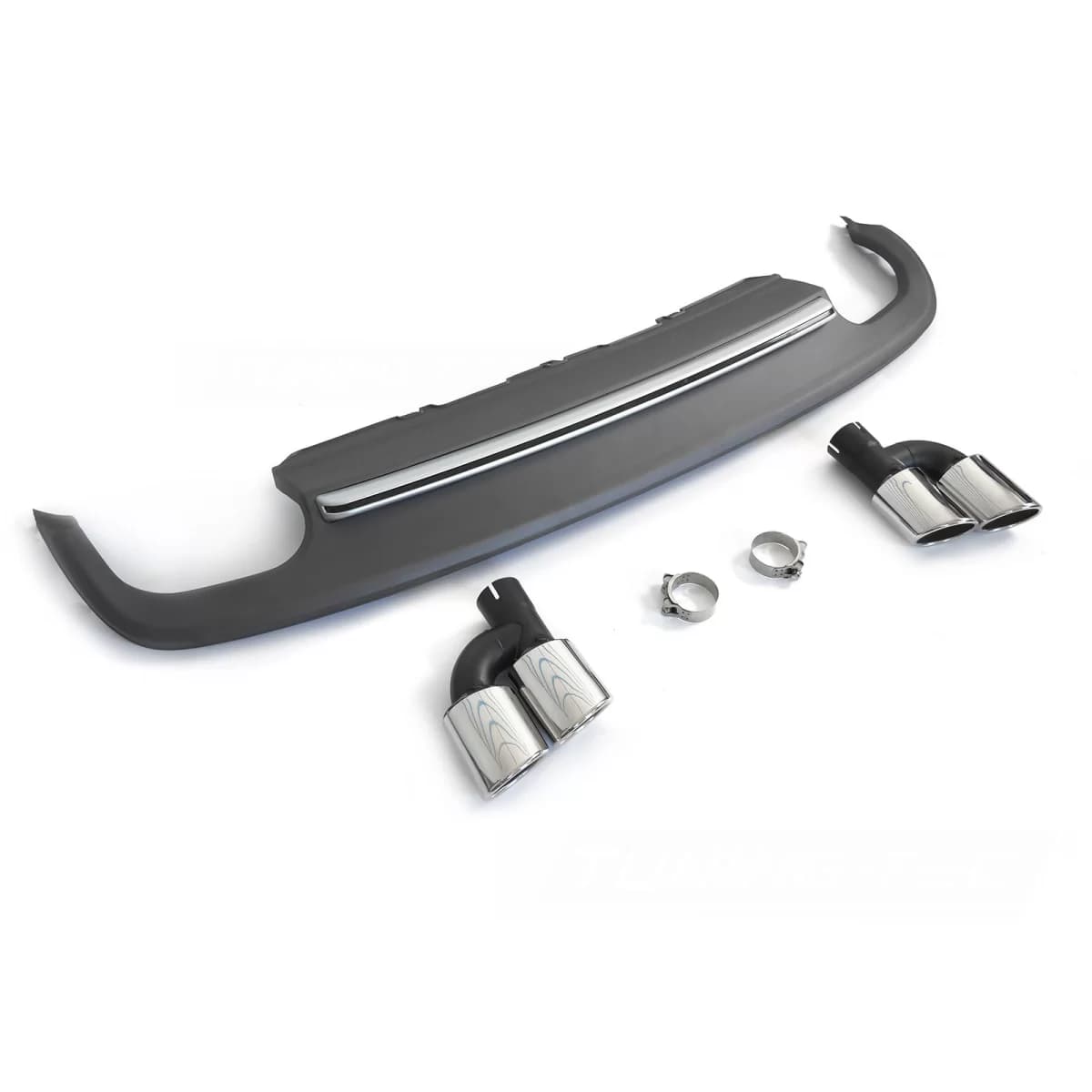 DIFFUSOR TWIN OUTLET SILVER SPORT S STYLE fits AUDI A5 8T 8F 11-16