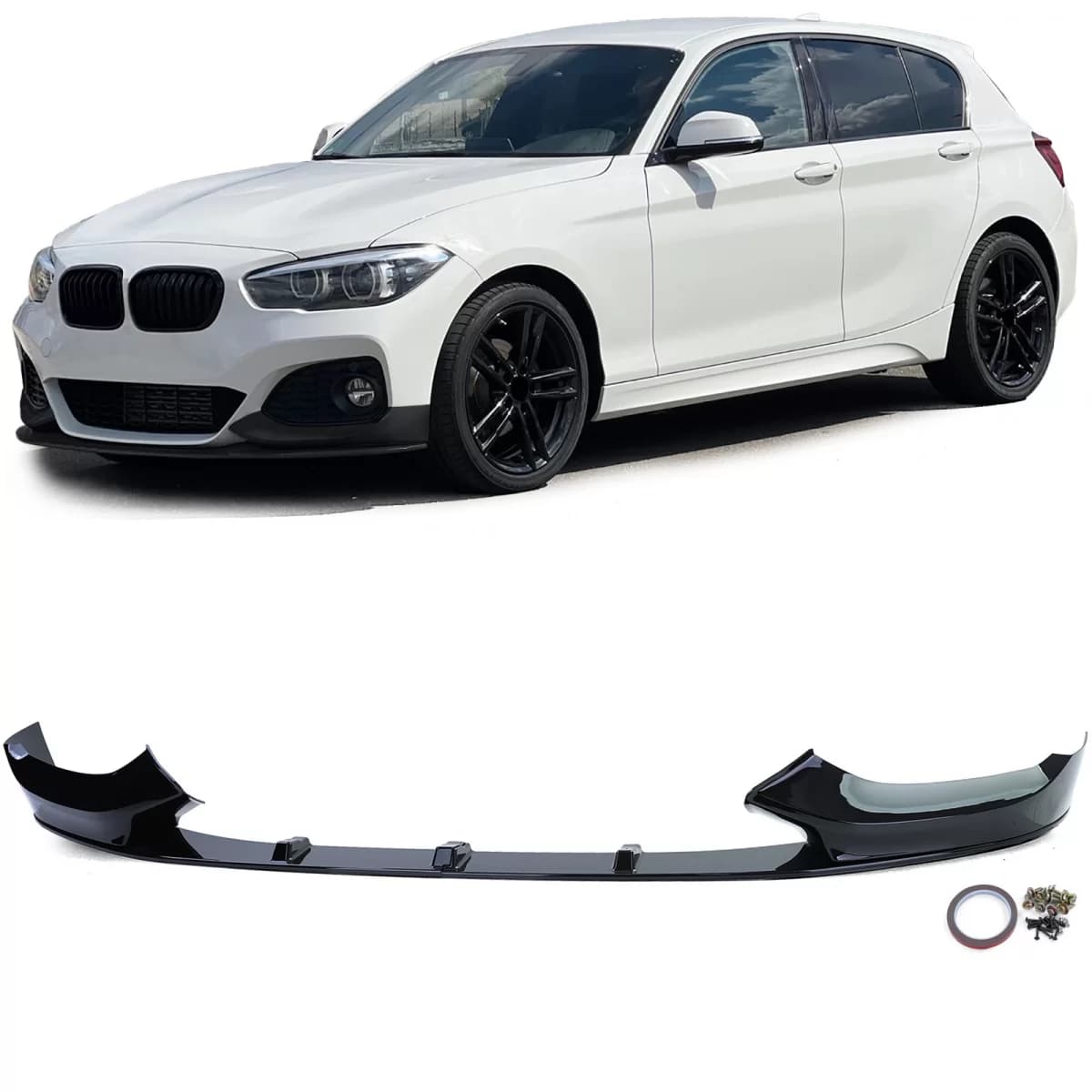 Front spoiler lip performance gloss fits for 1 Series BMW F20 F21 Facelift 15-19