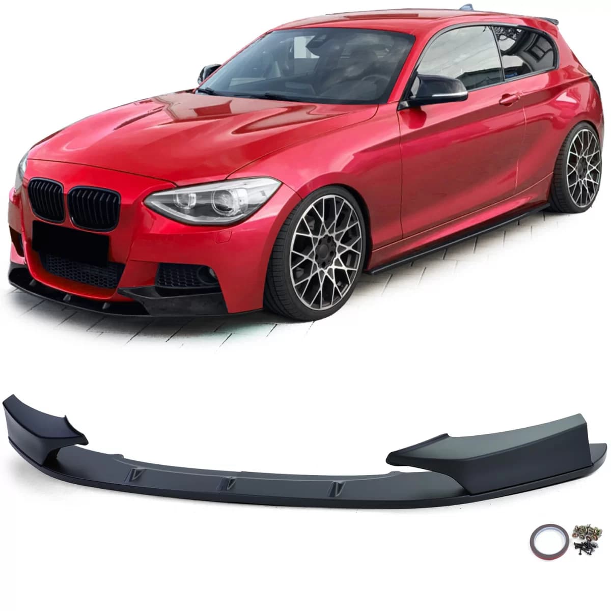 Front spoiler lip performance black matte suitable for BMW 1 Series F20 F21 10-14
