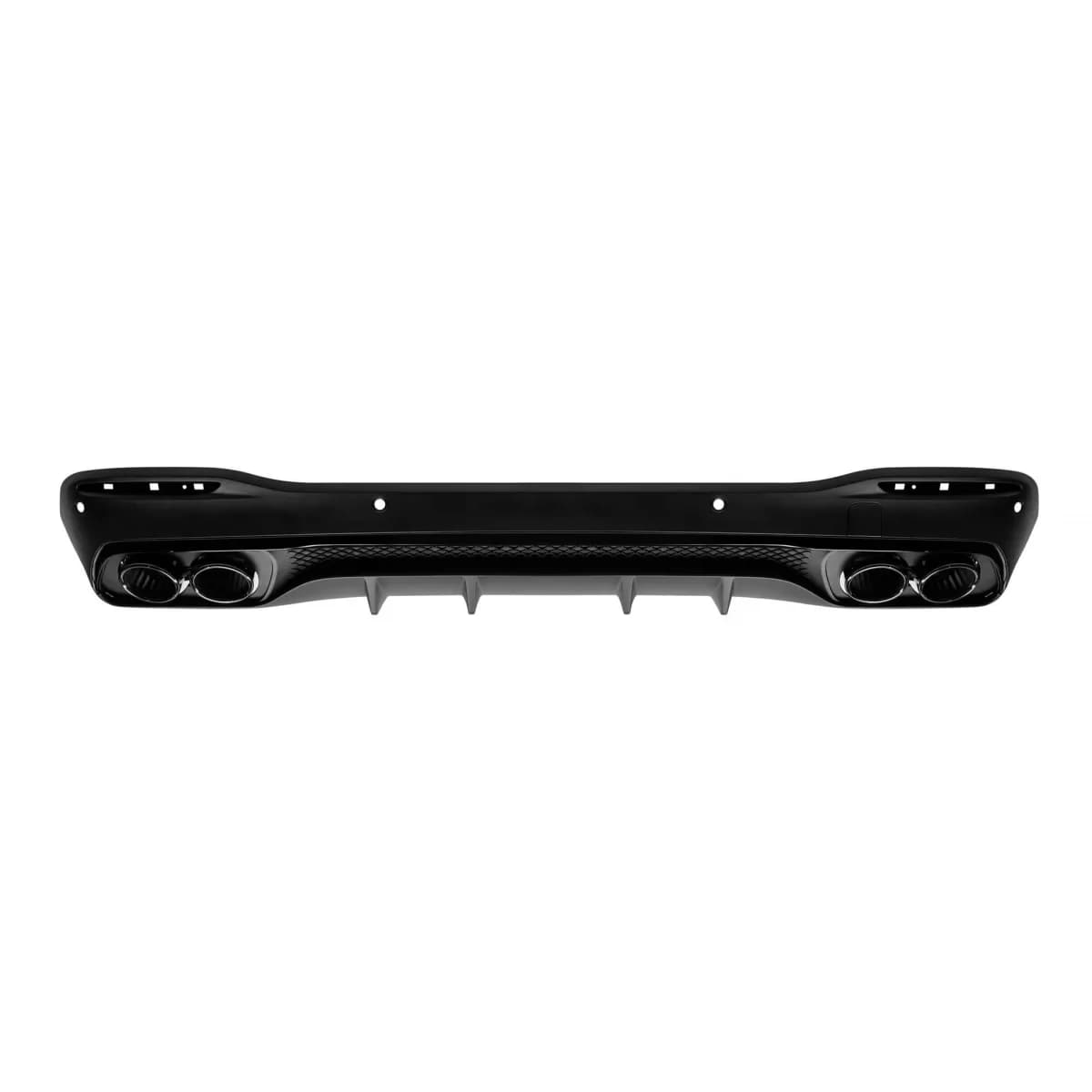 Rear Diffuser with Silver Exhaust Muffler Tips suitable for Mercedes GLE W167 SUV V167 Sport Line (2019-Up) GLE53 Design
