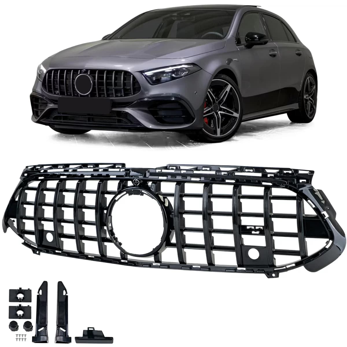 Sport radiator grille black gloss for Mercedes A-Class W177 V177 from 2022