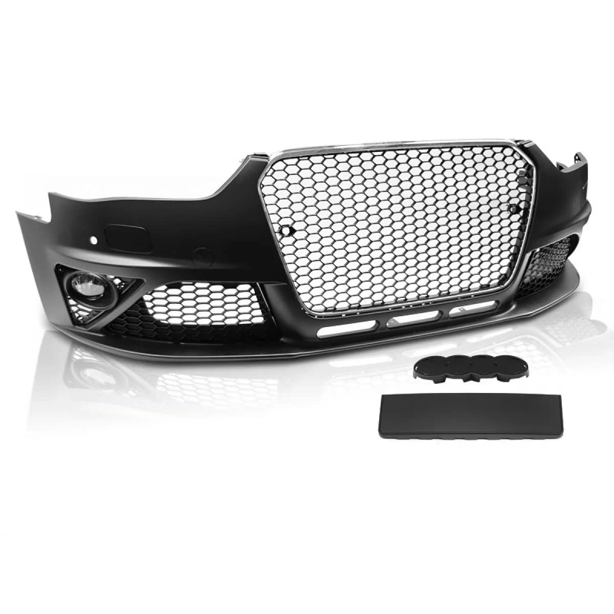 FRONT BUMPER SPORT CHROME BLACK PDC fits AUDI A4 B8 12-15