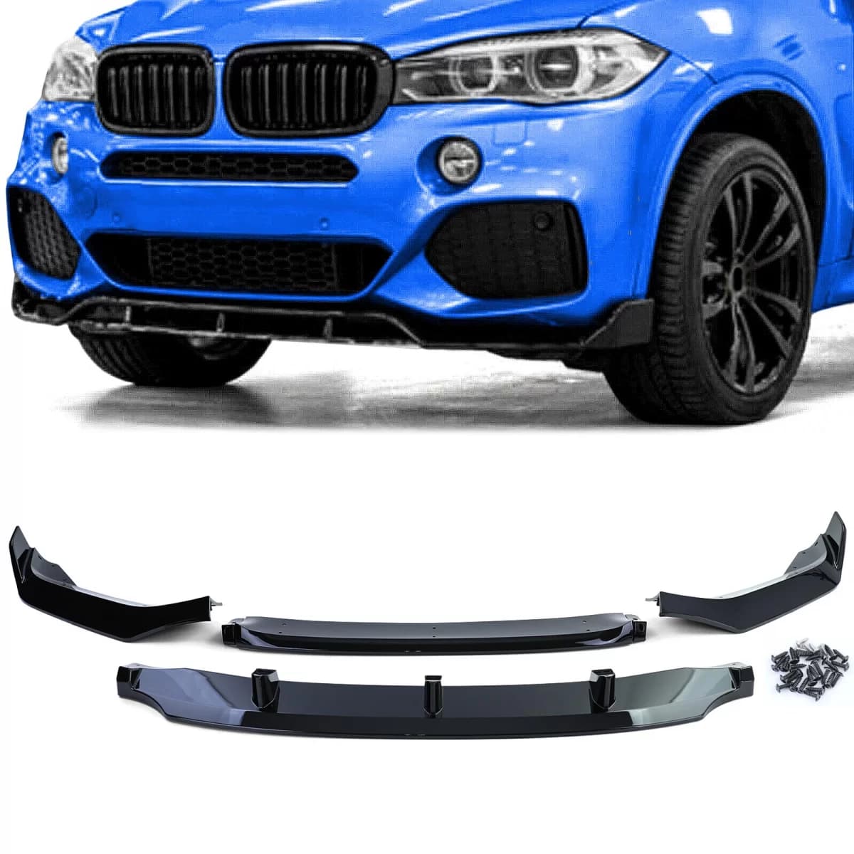 Front spoiler lip performance look gloss black fits BMW X5 F15 13-18