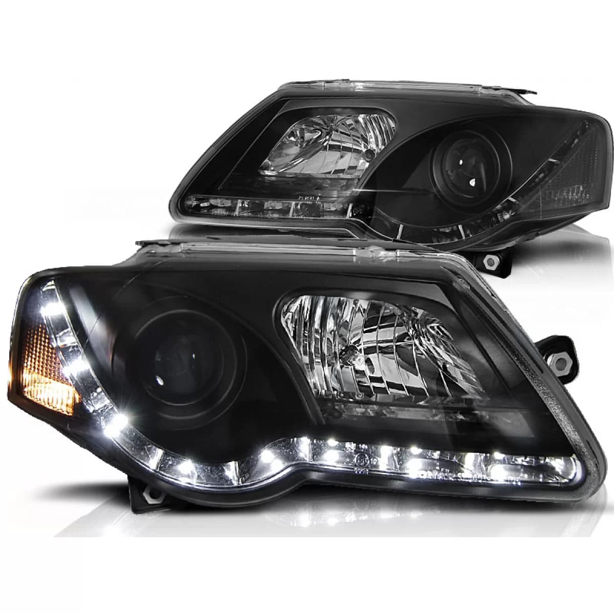 HEADLIGHTS DAYLIGHT BLACK fits VW PASSAT B6 3C 03.05-10