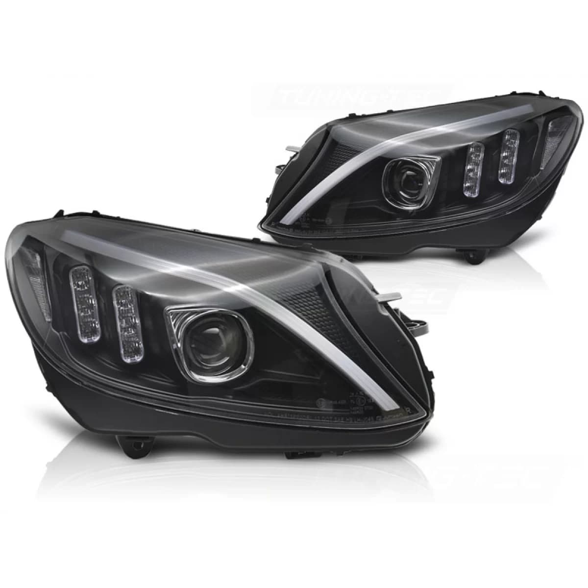HEADLIGHTS TUBE LED BLACK fits MERCEDES W205 14-18