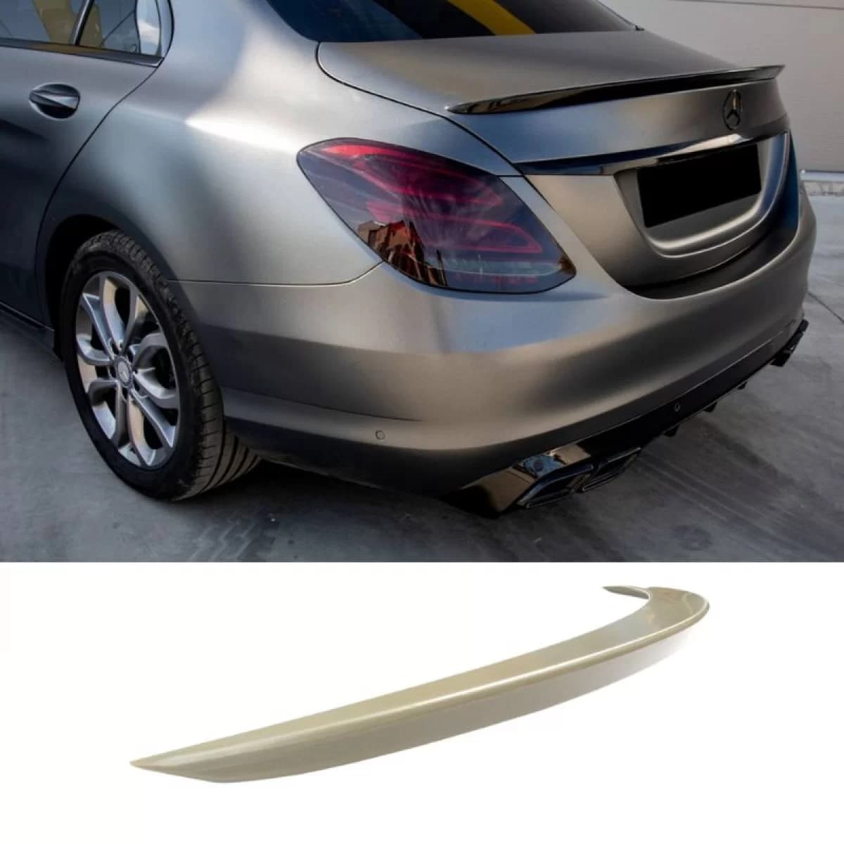 Trunk Spoiler suitable for Mercedes-Benz C-Class W205 Sedan 13-20 A Design look Lipspoiler made from ABS Plastic