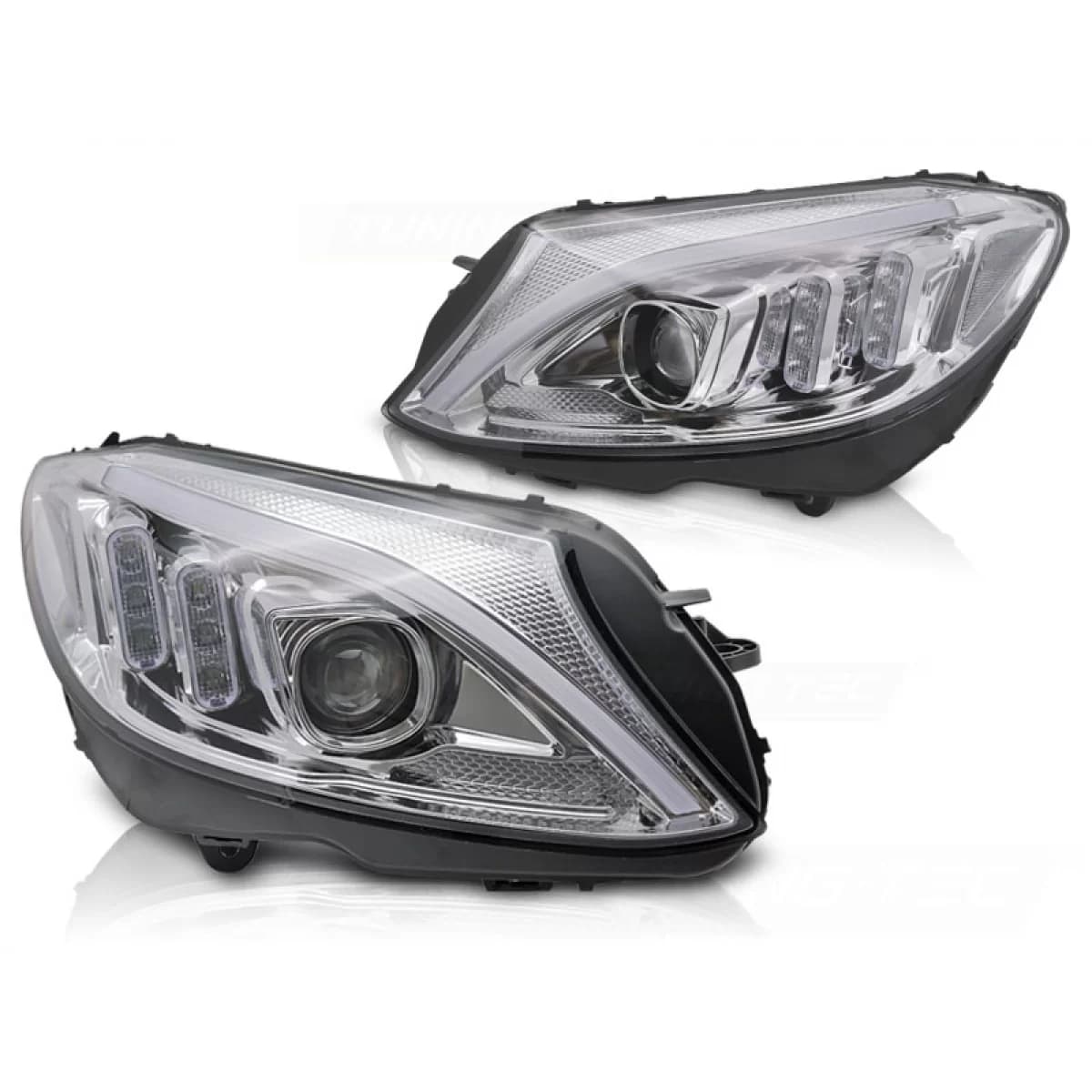HEADLIGHTS TUBE LED CHROME fits MERCEDES W205 14-18