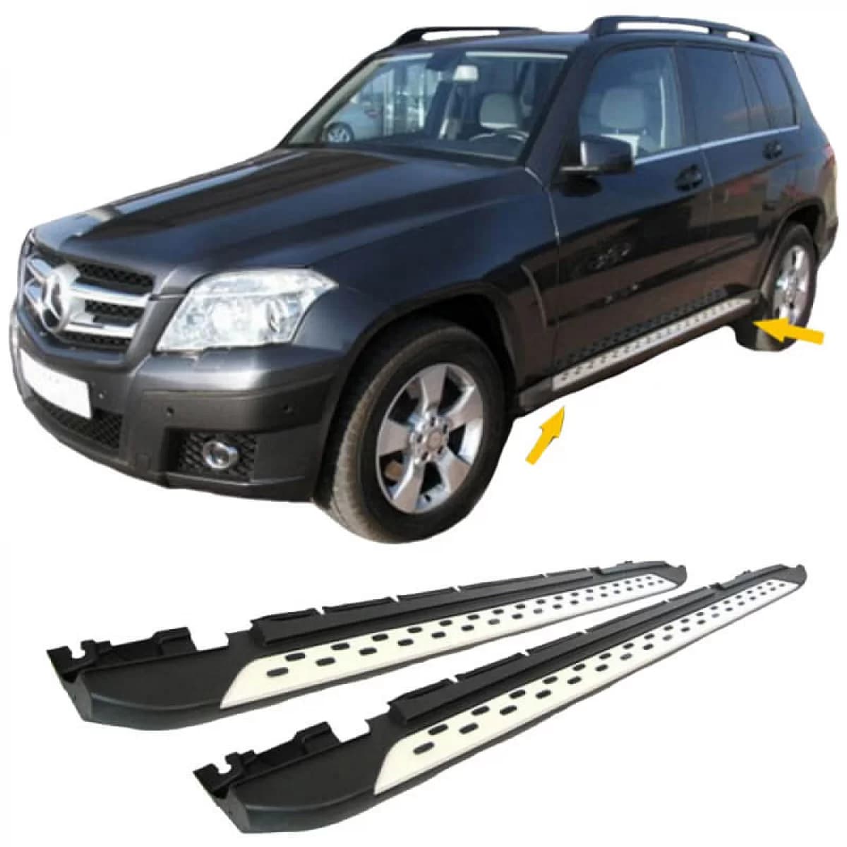 Side Steps Running Boards suitable for Mercedes-Benz GLK-Class (X204) 08-15 2 pcs
