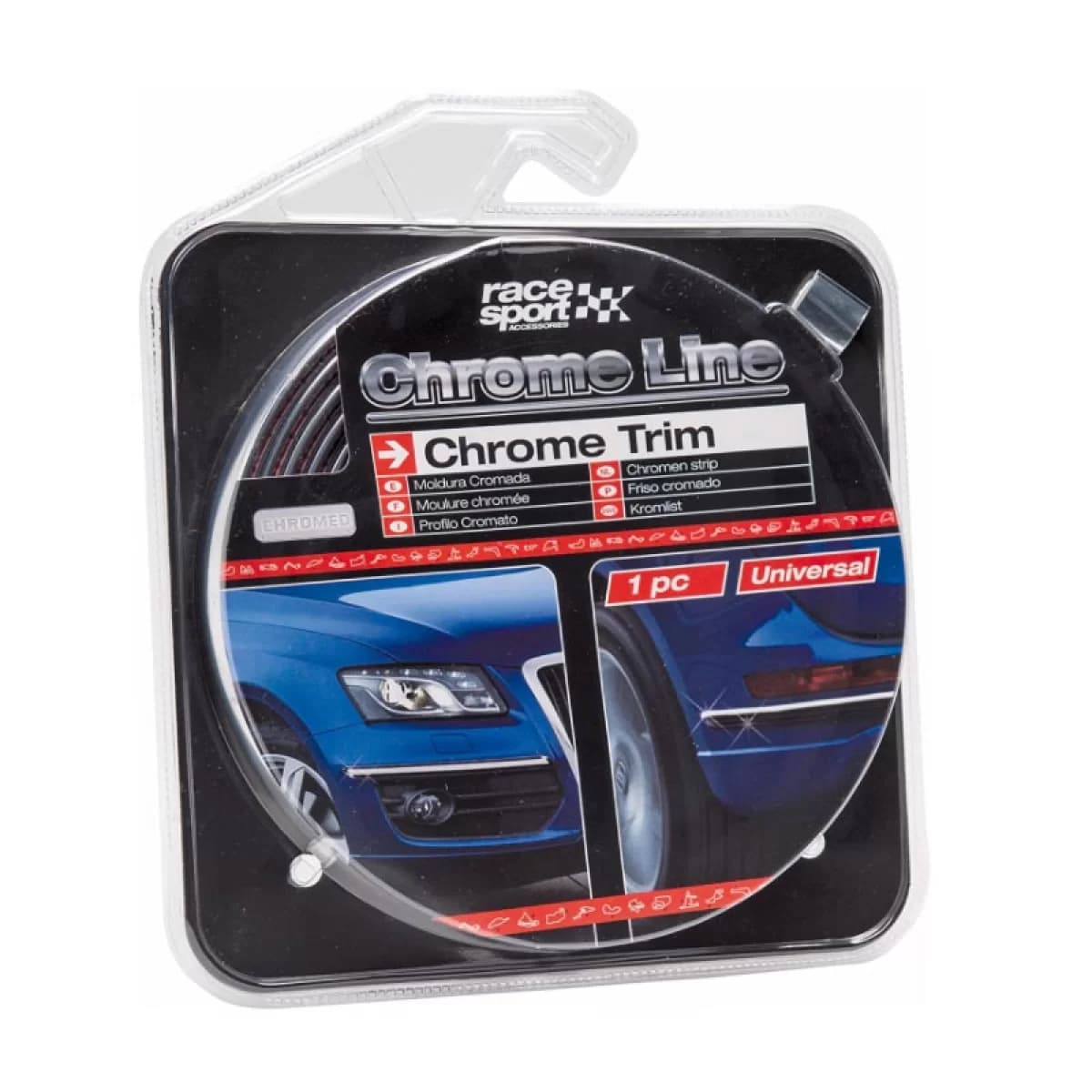 Decoration Chrome Trim "Racesport" 5 meters x 20mm