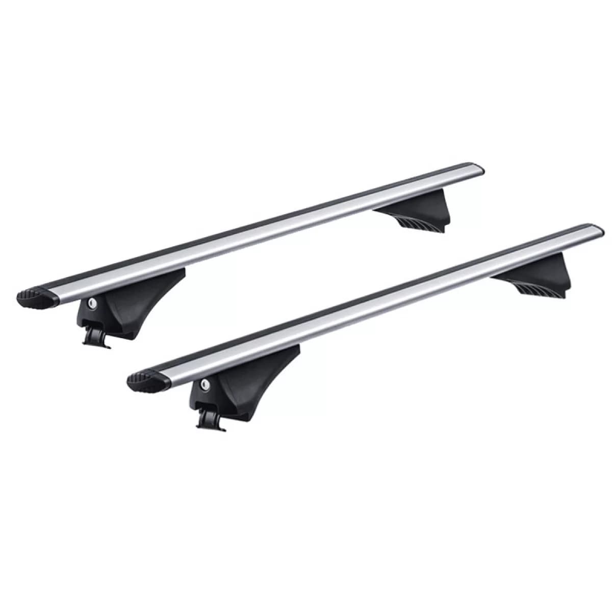 Roof Bars ''AERO'' Aerodynamic Aluminum With Locks 136cm Railing System 2 Pieces