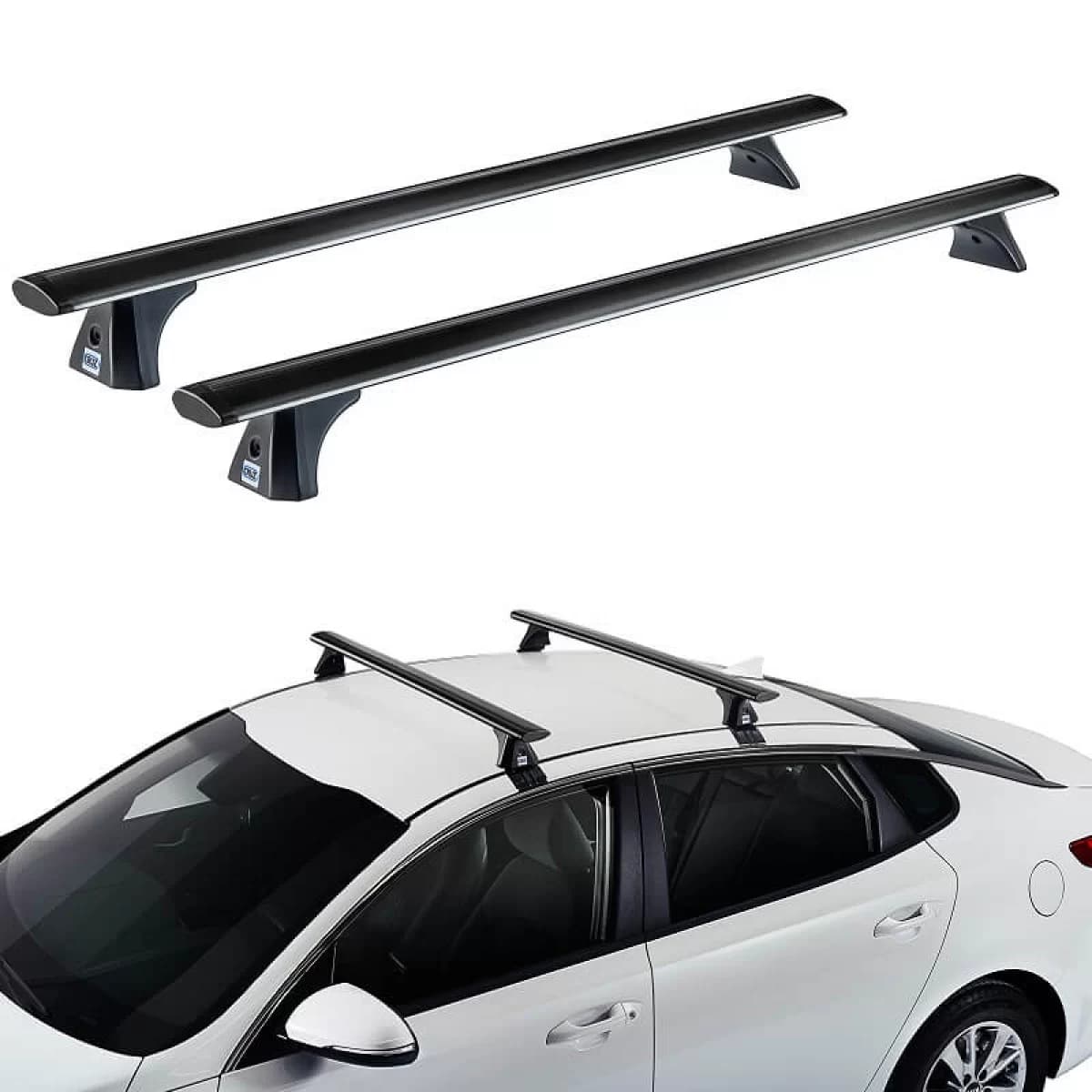 Roof Bars Aluminum Aerodynamic CRUZ 925-771 Airo Dark T-108cm Black 2 Pieces