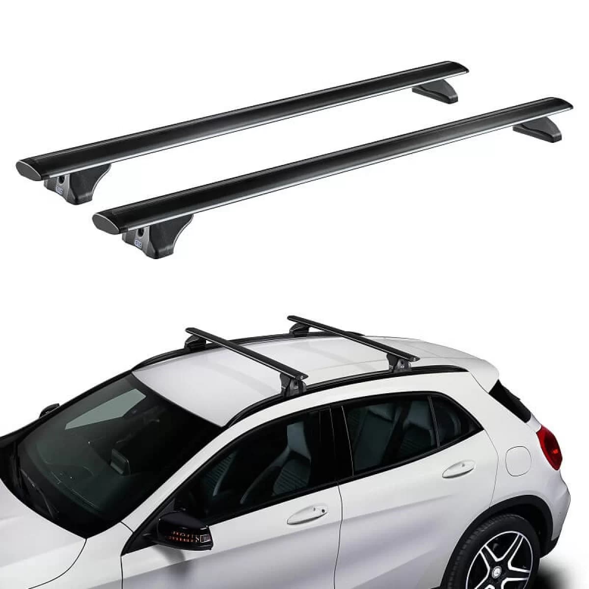 Roof Bars Aluminum Aerodynamic CRUZ 925-711 Airo FIX Dark 108cm Black 2 Pieces