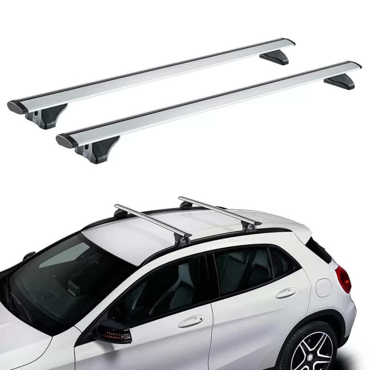 Roof Bars Aluminum Aerodynamic CRUZ 924-701 Airo FIX 108cm Silver 2 Pieces