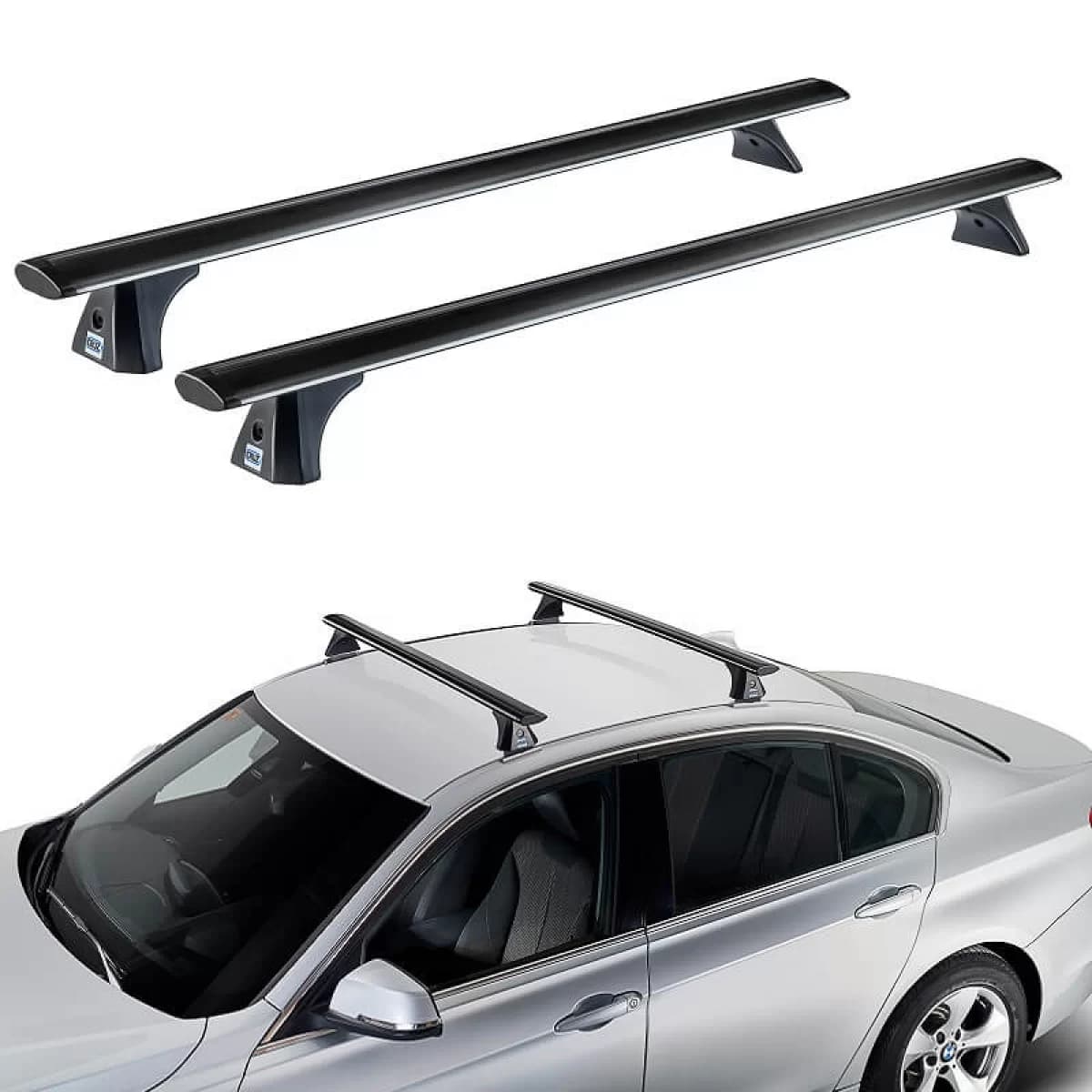 Roof Bars Aluminum Aerodynamic CRUZ 925-781 Airo Dark X-108cm Black 2 Pieces