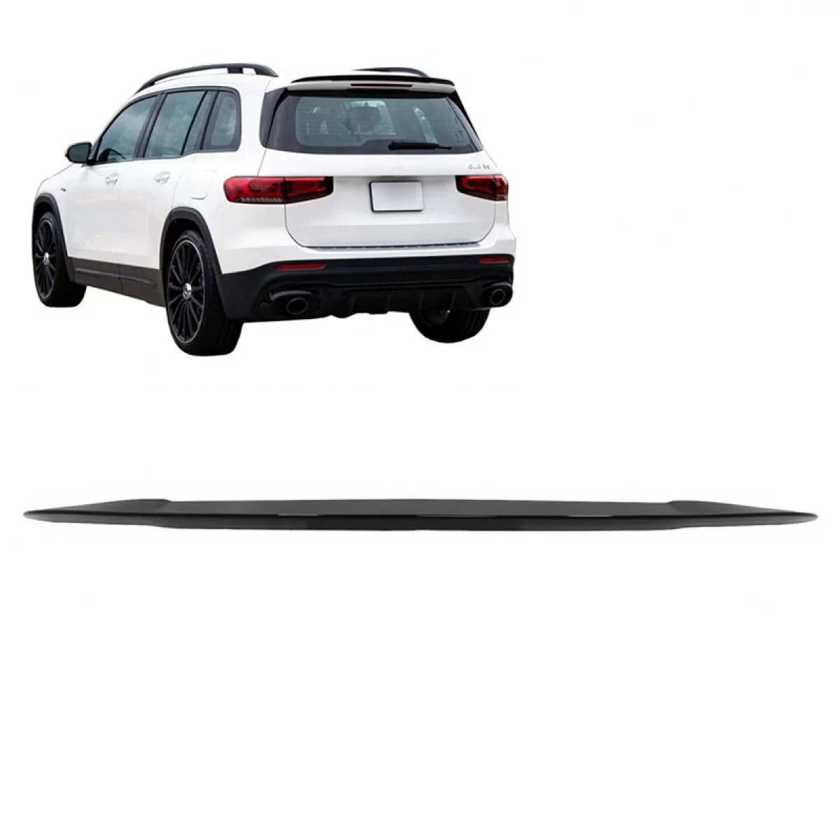 Roof Spoiler suitable for Mercedes-Benz GLB X247 19+ Glossy Black From Abs Plastic