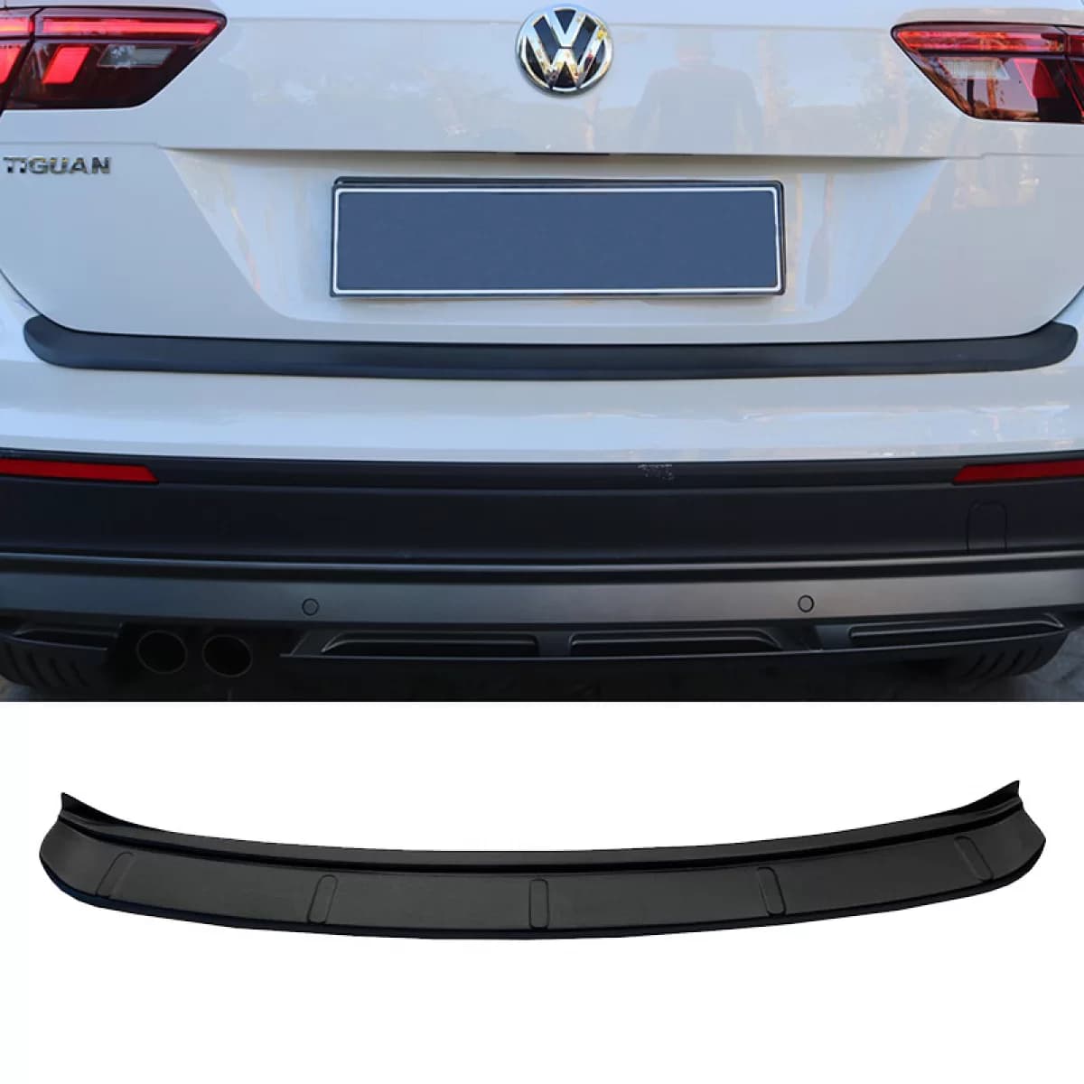 Rear Bumper Protector suitable for VW Tiguan mk2 2015+ From Abs Plastic Black