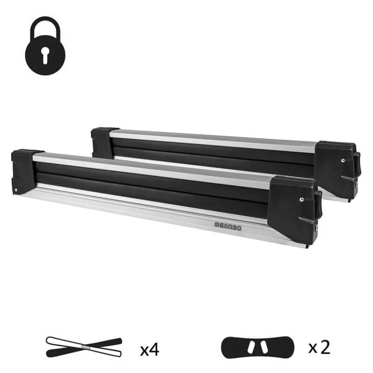 Ski / Snowboard Roof Racks Aluminium Menabo Yelo 4 (4 Pairs Ski or 2 Snowboards) 2 Pcs