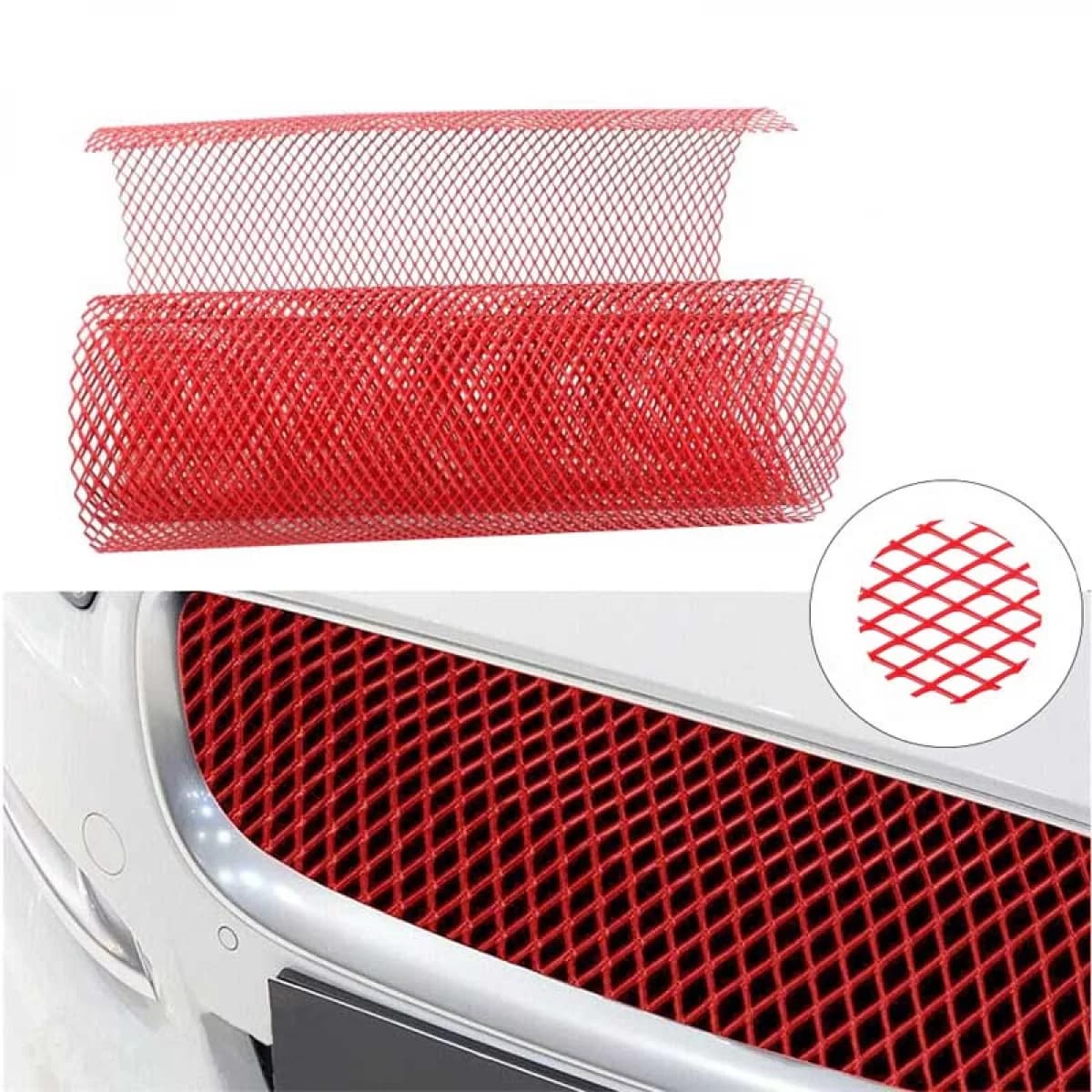 Bumper Mesh Universal Aluminium 120x20cm Red 1 Pc