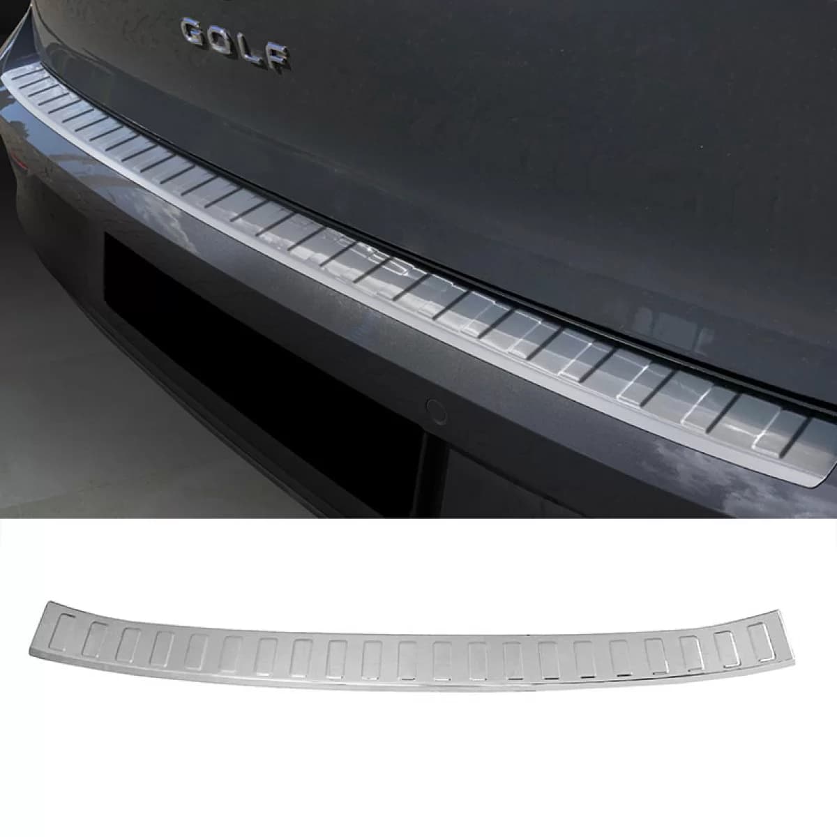 Rear Bumper Protector suitable for Volkswagen Golf VIII 2019+ Hatchback Chrome Steel