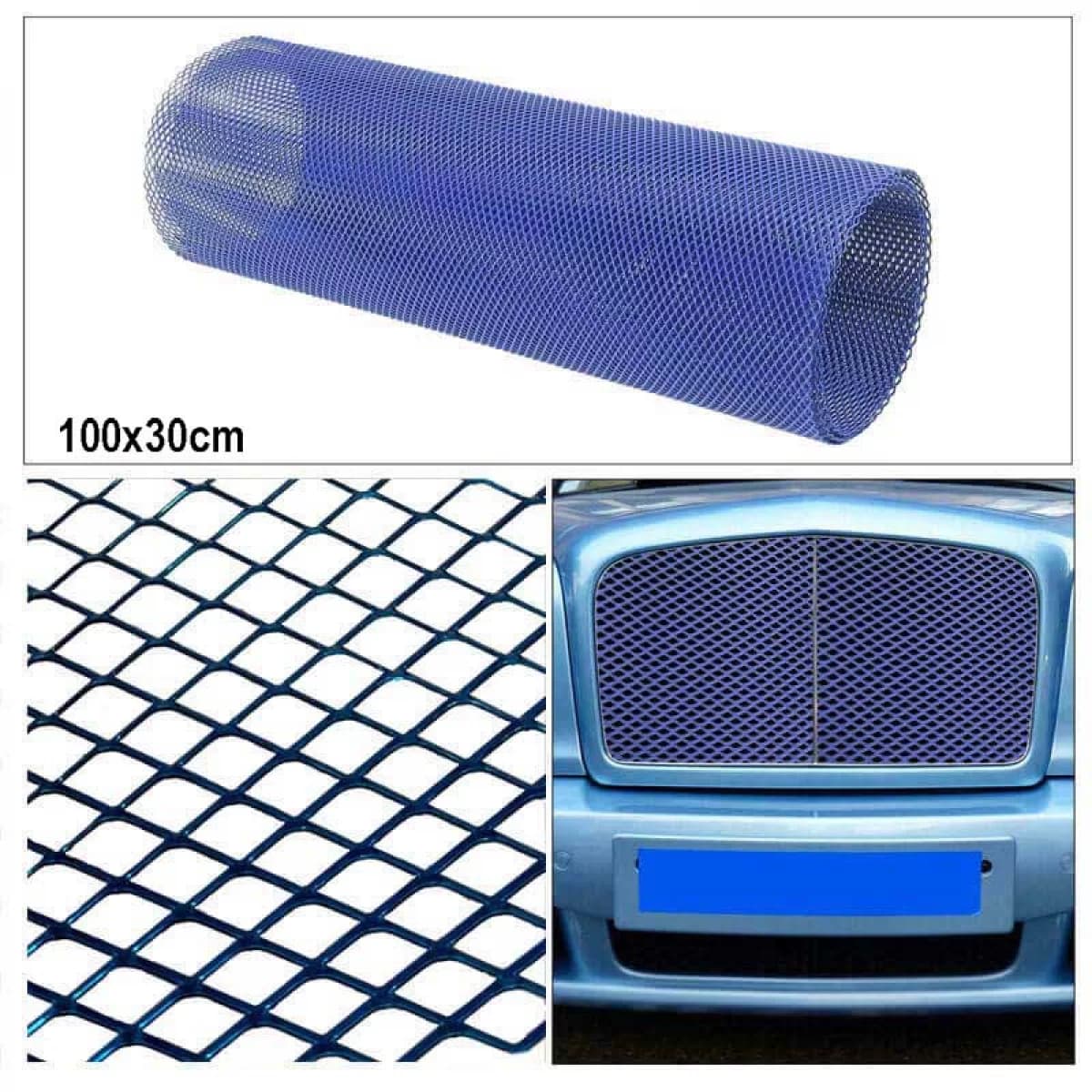 Bumper Mesh Universal Aluminium 100x30cm Blue 1 Pc