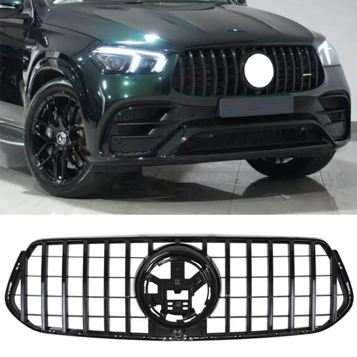 Front Grille suitable for Mercedes-Benz GLE-Class W167/C167/V167 19+ GT A Design Panamericana Look Black 1pc