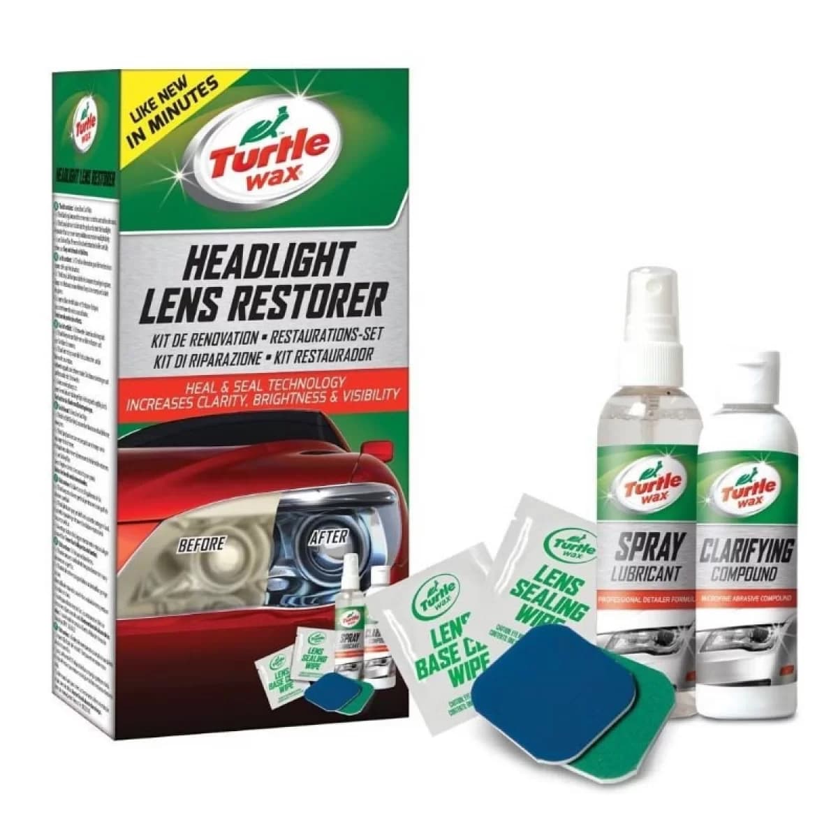Diy Headlight Restoration Kit Speed Headlight Lens Restorer Turtle Wax Set 4 Pcs