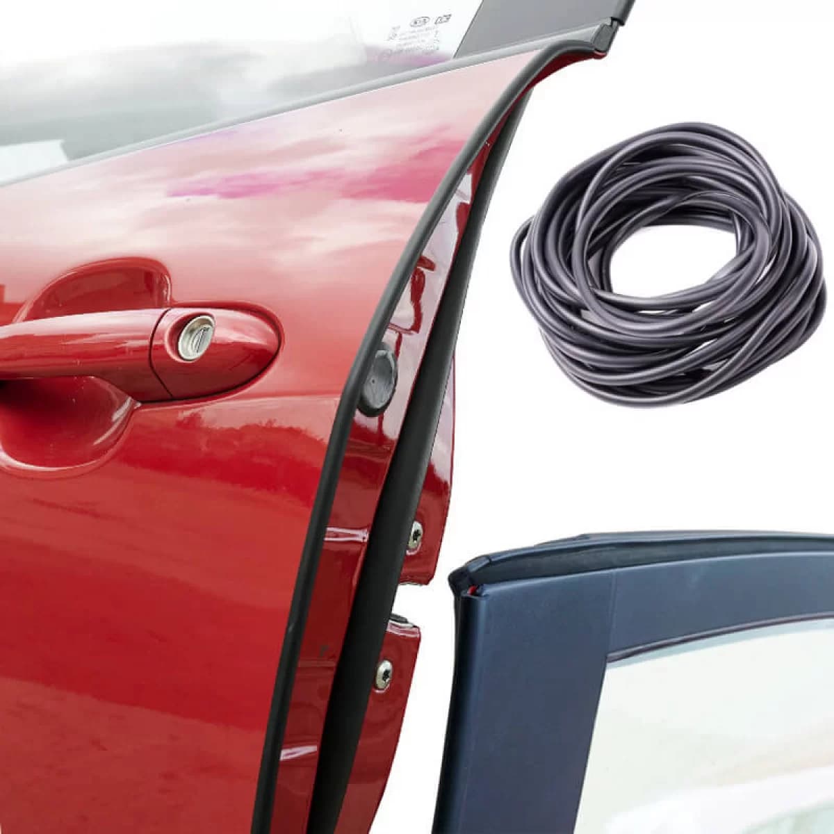 Car Door Trim Protector Black Sink With Double Sided Tape 5mm x 5mm x 15 Meters