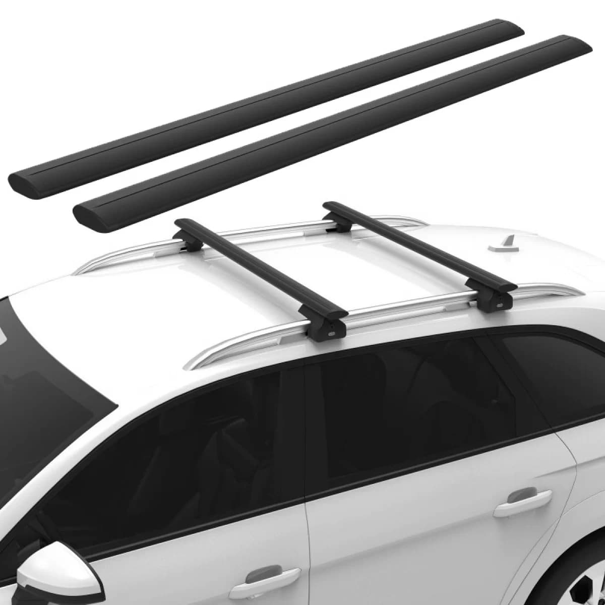 Roof Bars Aluminum Aerodynamic CRUZ 925-811 Airo Dark 108cm Black 2 Pieces