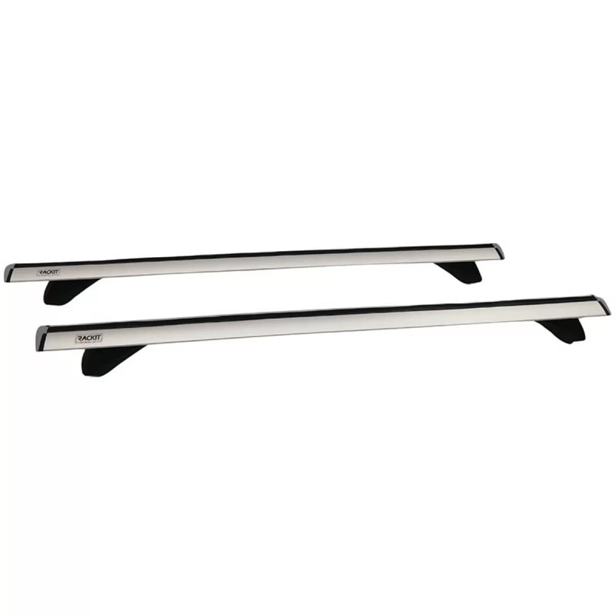 Roof Bars Aluminum Aerodynamic Rackit RK003C1-120cm Universal Open & Closed Railing System Set With Fixing Kit Silver 2 Pieces