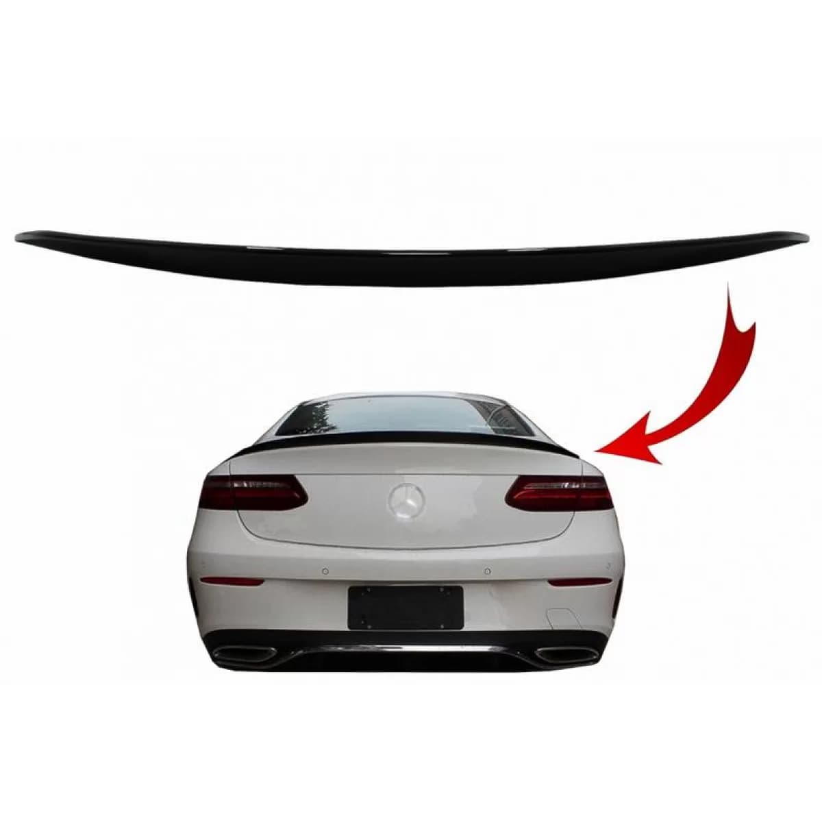 Trunk Spoiler suitable for Mercedes-Benz E-Class C238 Coupe 2016+ ABS Plastic Piano Black