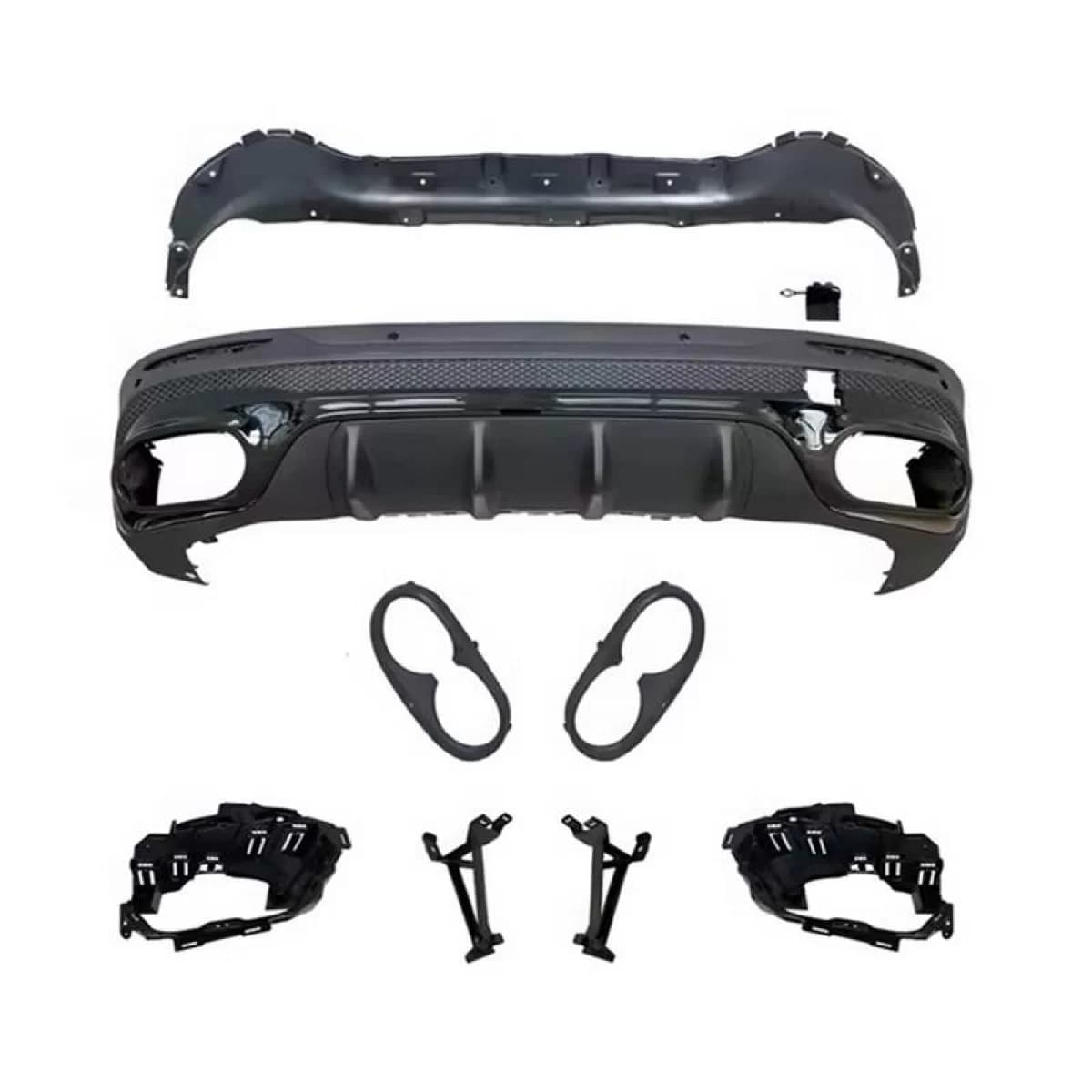 Rear Bumper Diffuser suitable for Mercedes-Benz GLB (X247) 2019+ A Design GLB45 Look suitable for A Design Line Bumpers Piano Black
