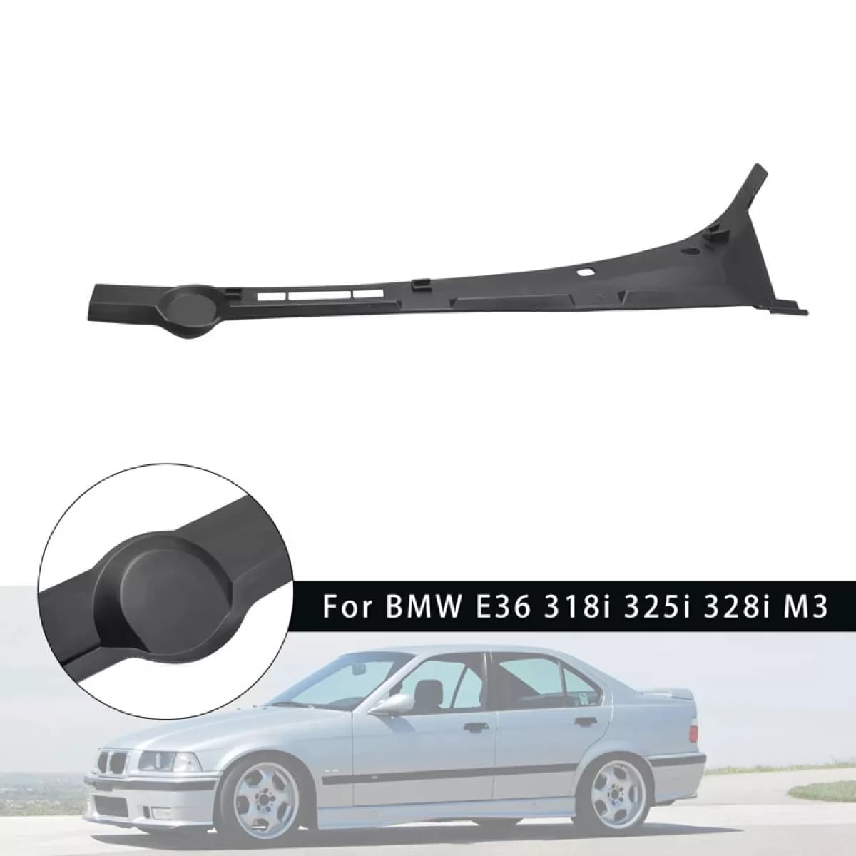 Windshield Wiper Vent Cowl Grille Panel suitable for BMW 3 E36 90-99 Right Piece