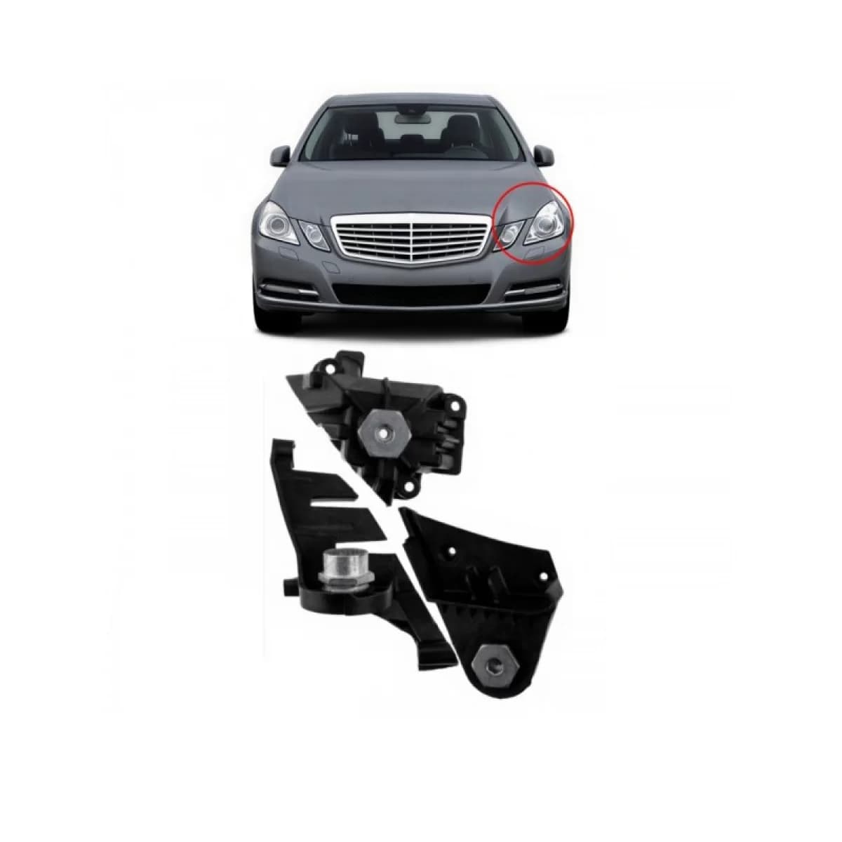 Headlight Tap Repair Left Kit suitable for Mercedes-Benz E-Class W212 09-12 Pre Facelift 3 Pieces
