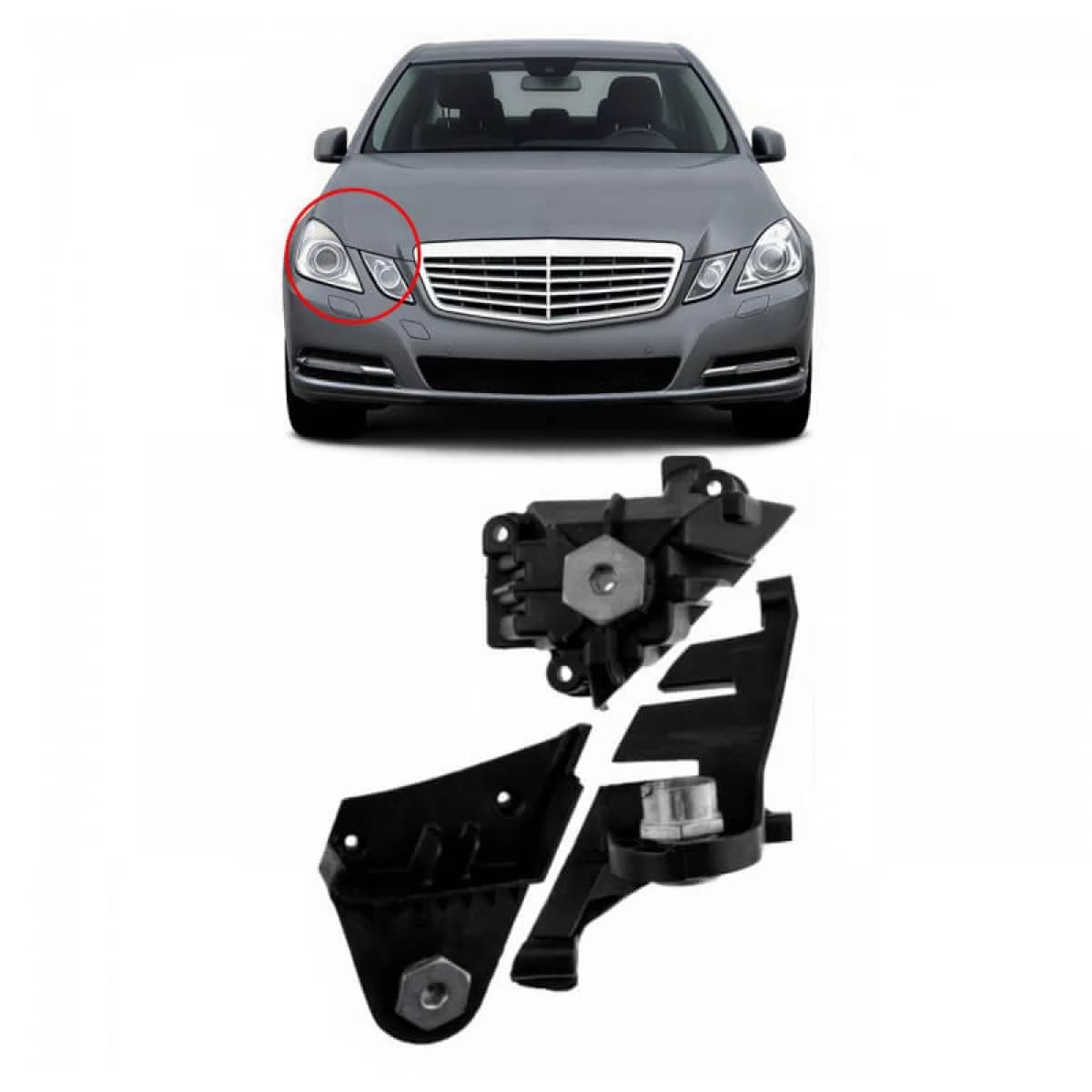 Headlight Tap Repair Right Kit suitable for Mercedes-Benz E-Class W212 09-12 Pre Facelift 3 Pieces