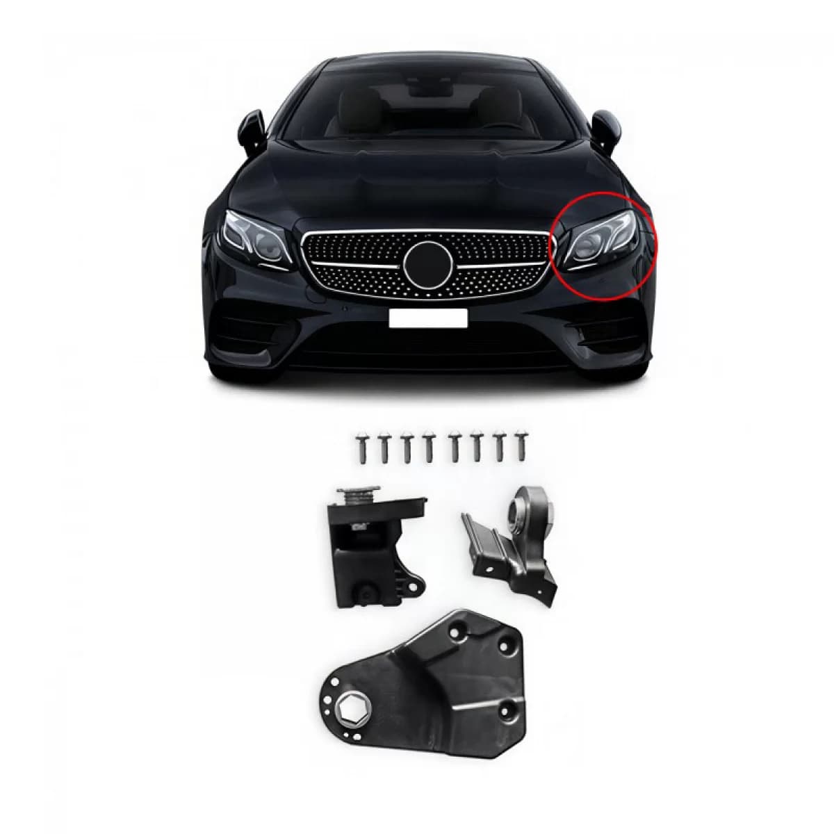 Headlight Tap Repair Left Kit suitable for Mercedes-Benz E-Class W213 16-20 Pre Facelift 14mm 3 Pieces