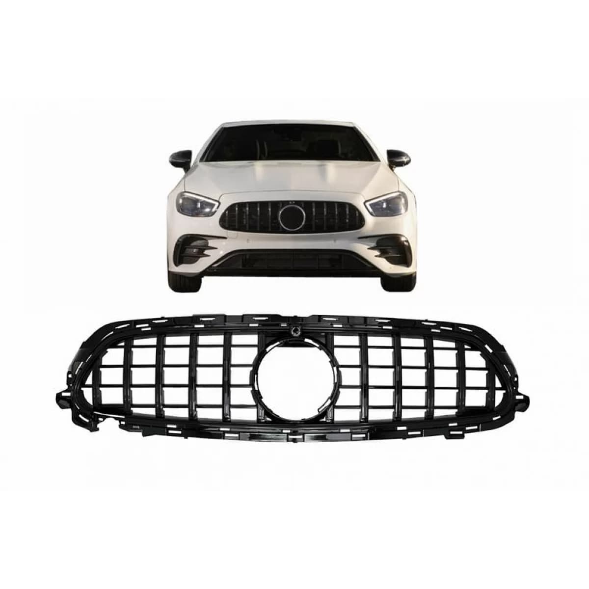 Front Grille suitable for Mercedes-Benz E-Class Facelift W213 S213 C238 A238 A Design Line GT A Design Panamericana Look Black 1pc