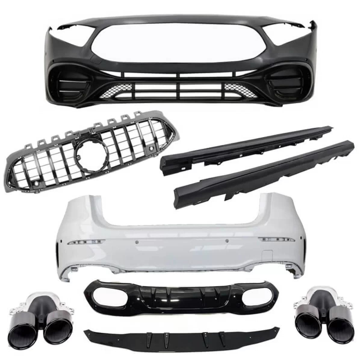 Body Kit suitable for Mercedes-Benz A-Class W177 19+ Hatchback A Design A45s Look Black Edition