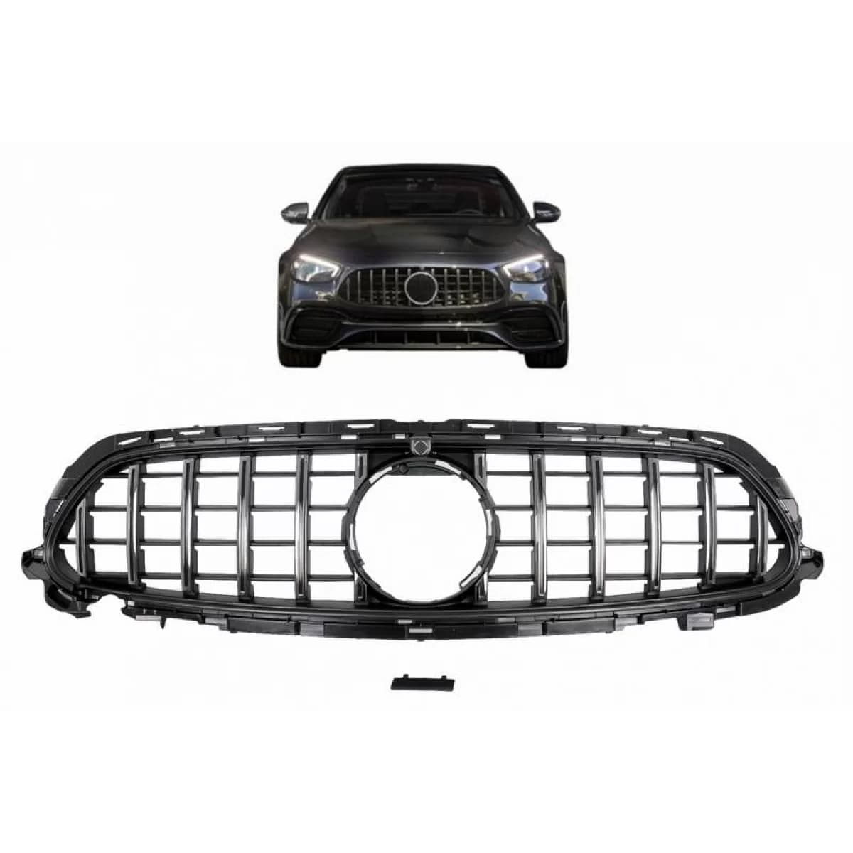 Front Grille suitable for Mercedes-Benz E-Class Facelift W213 S213 C238 A238 A Design Line GT A Design Panamericana Look Black / Chrome 1pc