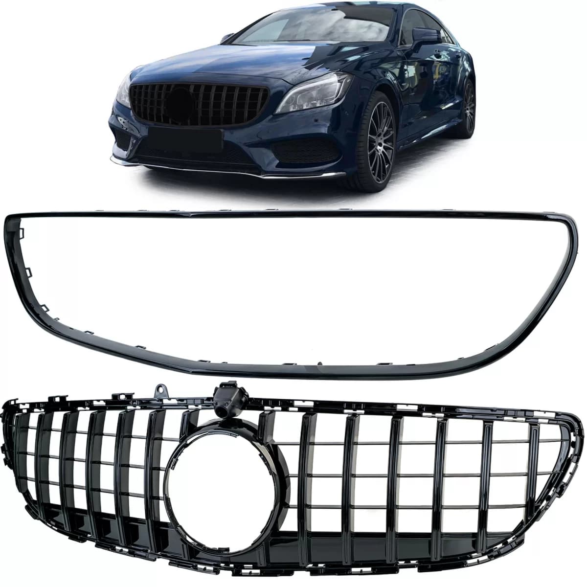 Sport grille black gloss fits Mercedes CLS C218 X218 Facelift 14-18
