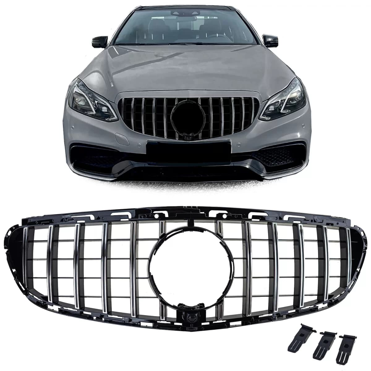 Sport grille black chrome fits for Mercedes E W212 S212 Facelift 13-16