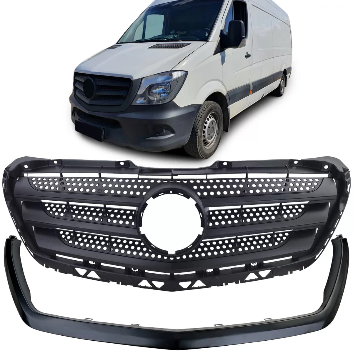 Radiator grille with frame fits Mercedes Sprinter W906 Facelift 2013–2018