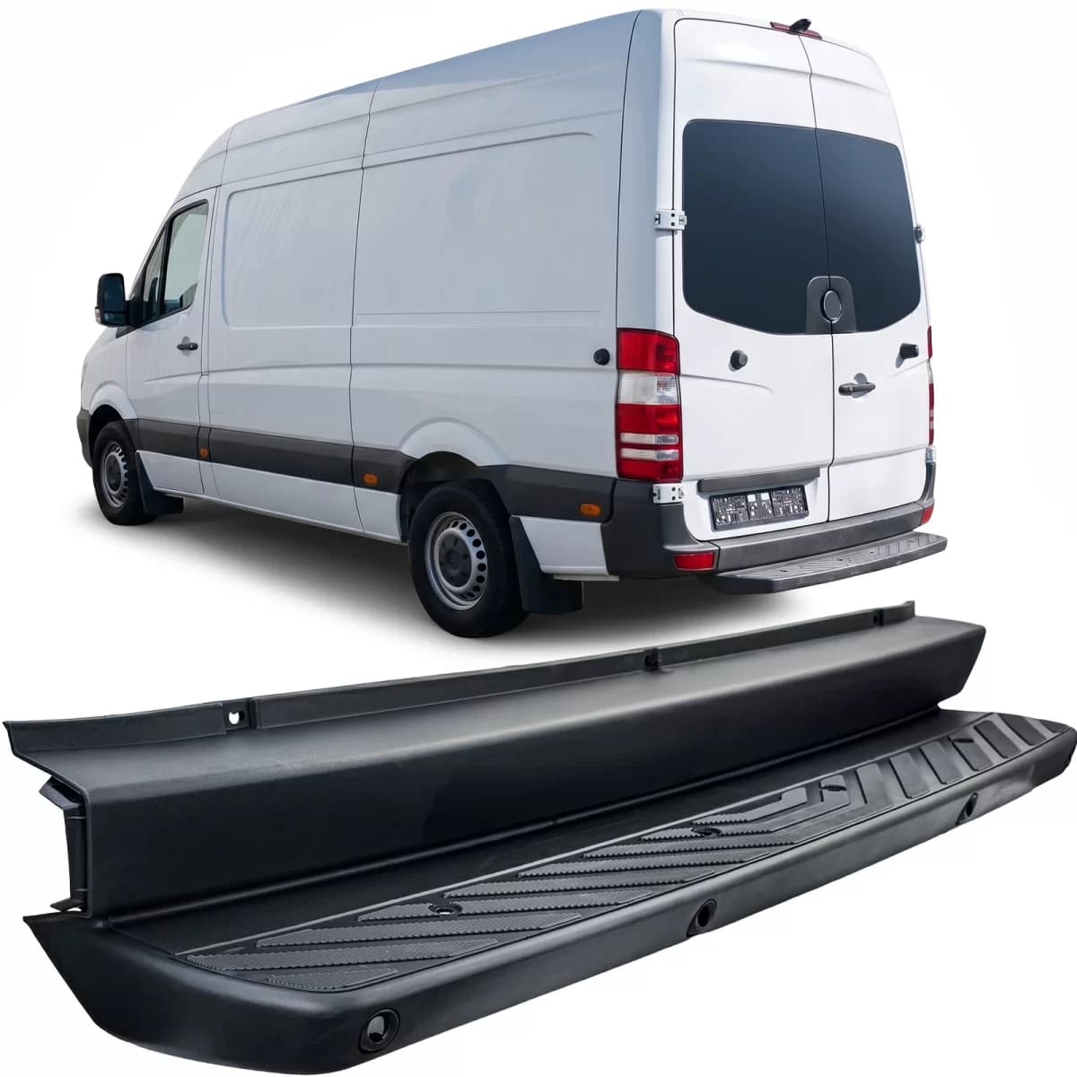Rear step board for Mercedes Sprinter W906 VW Crafter with PDC