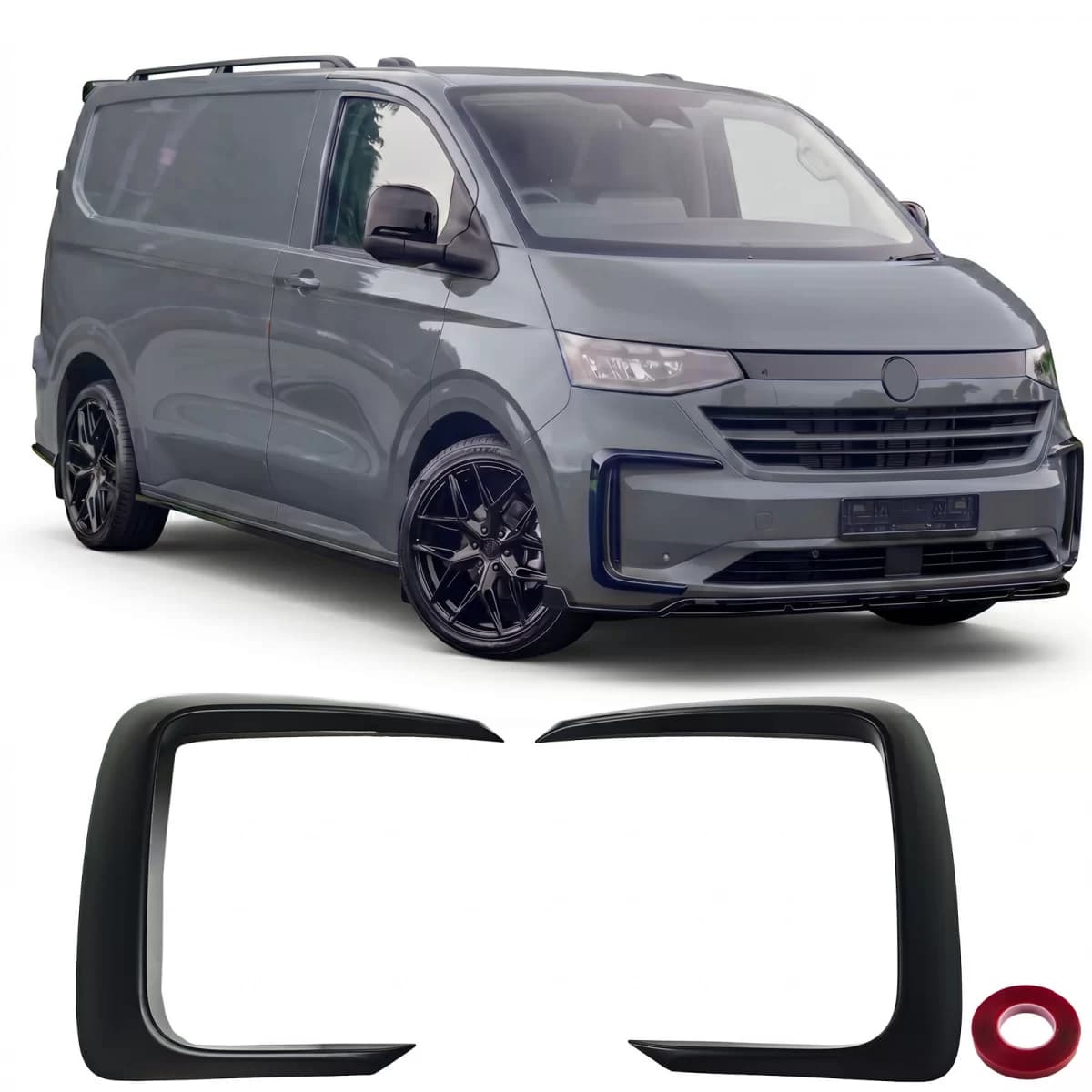 Frontsplitter Flaps Schwarz für Stoßstange passend für VW T7 Transporter ab 2024