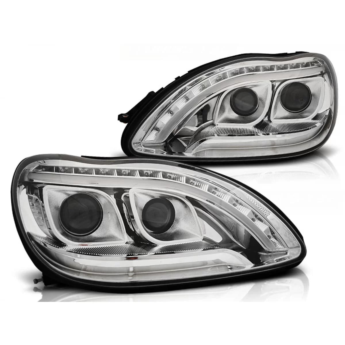 HEADLIGHTS TUBE LIGHT CHROME fits MERCEDES W220 S-KLASA 09.98-05.05