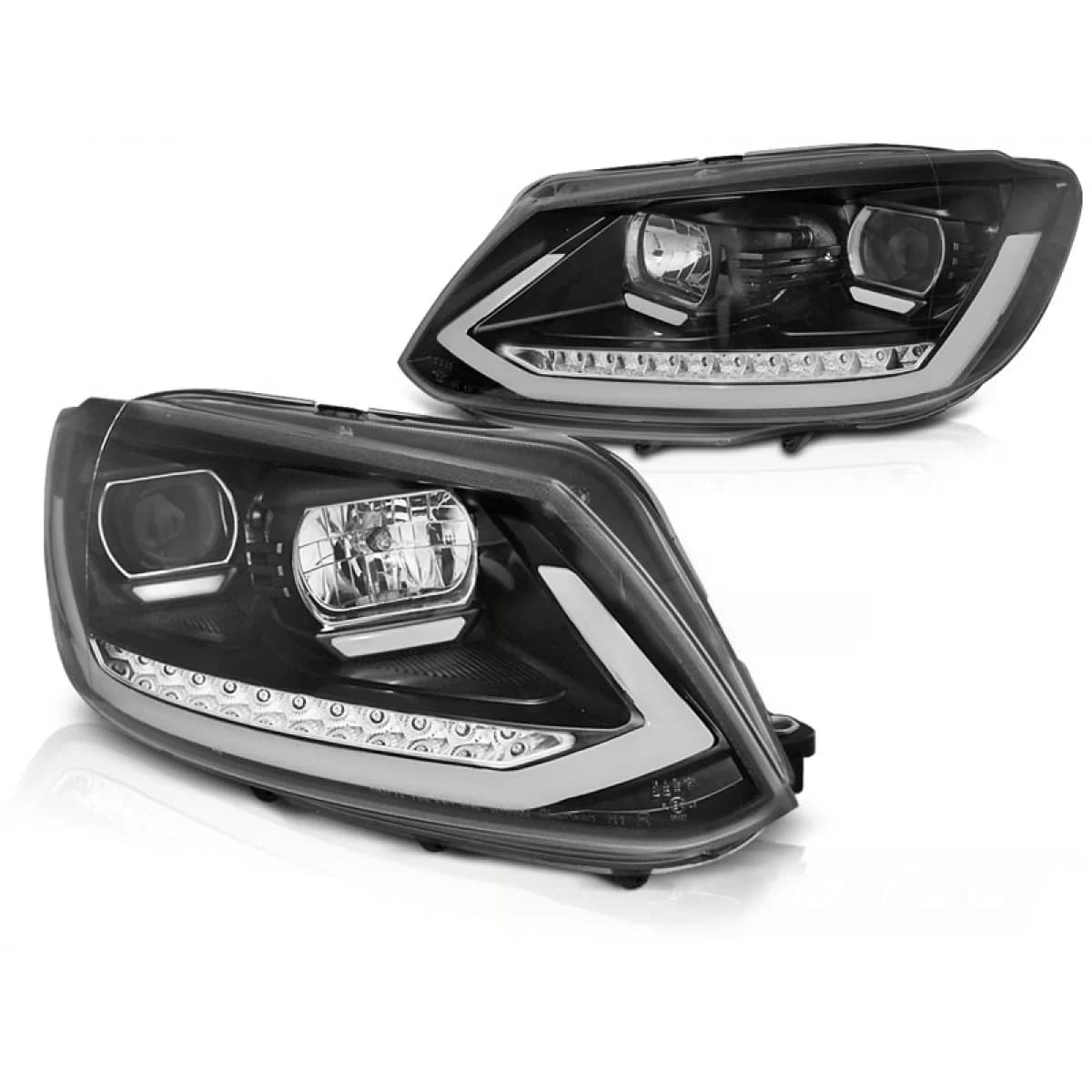 HEADLIGHTS TUBE LIGHT DRL BLACK SEQ fits VW TOURAN I 08.10-15