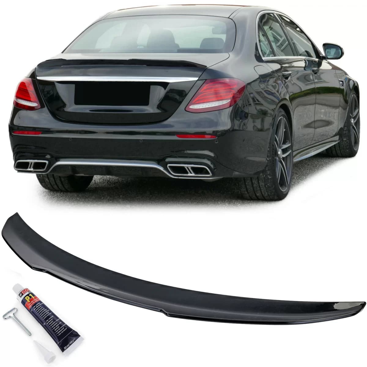Performance rear spoiler gloss black for Mercedes E-Class W213 2016-2020